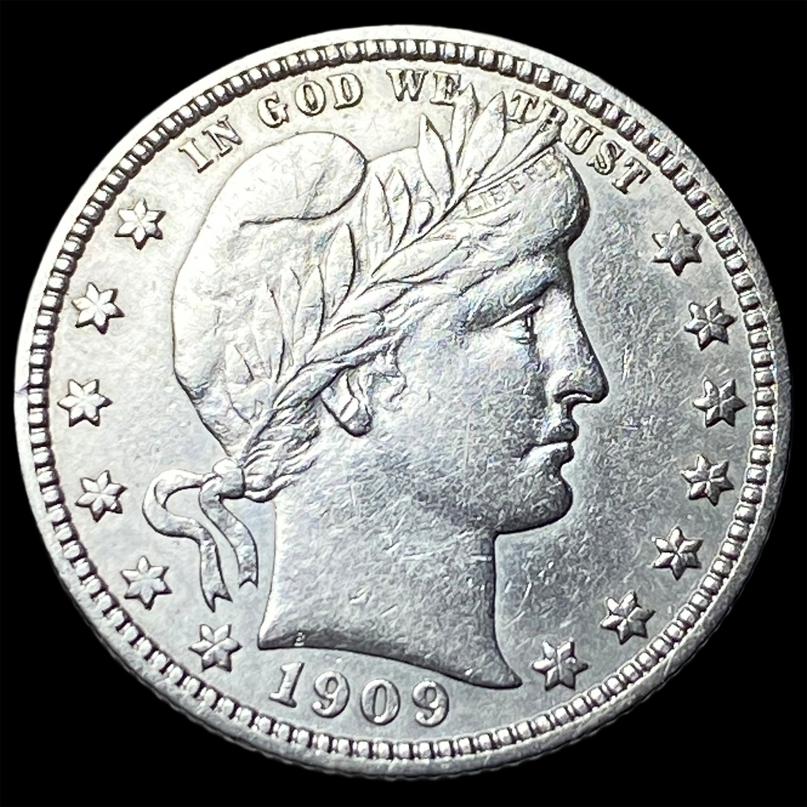 1909 Barber Silver Quarter CLOSELY UNCIRCULATED (1 of 2)