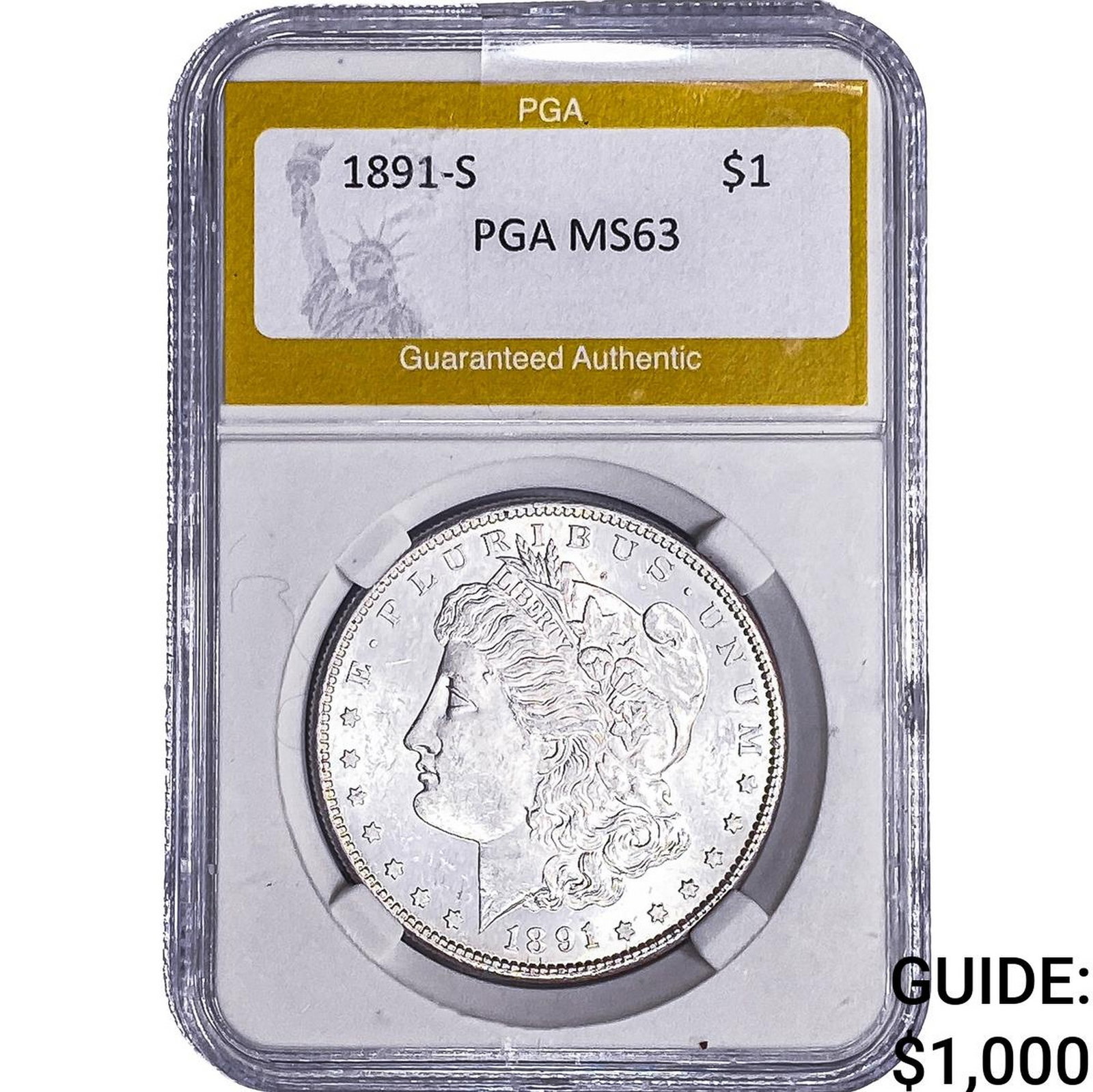 1891-S Morgan Silver Dollar PGA MS63 (1 of 2)
