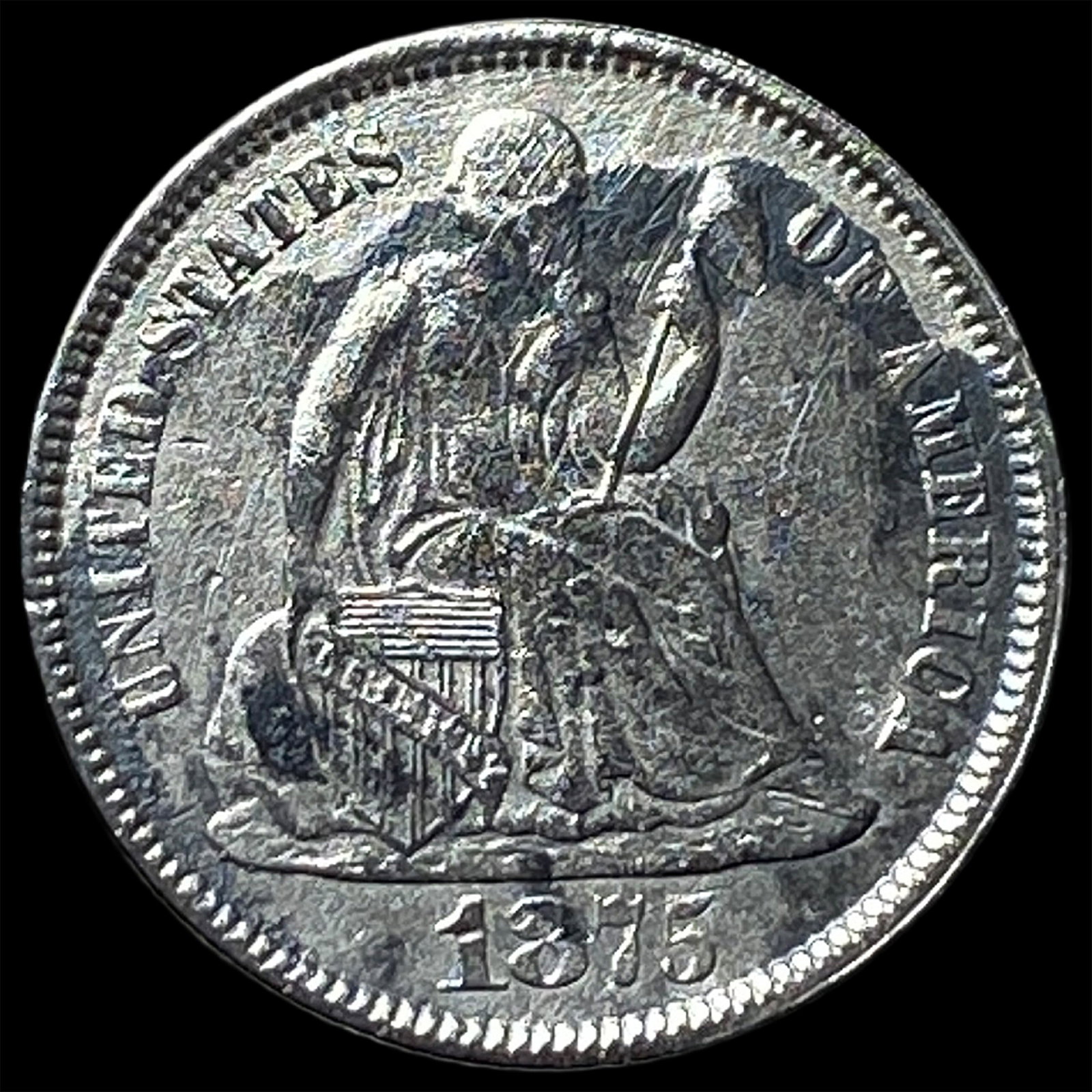 1875-CC Silver Seated Liberty Dime HIGH GRADE (1 of 2)