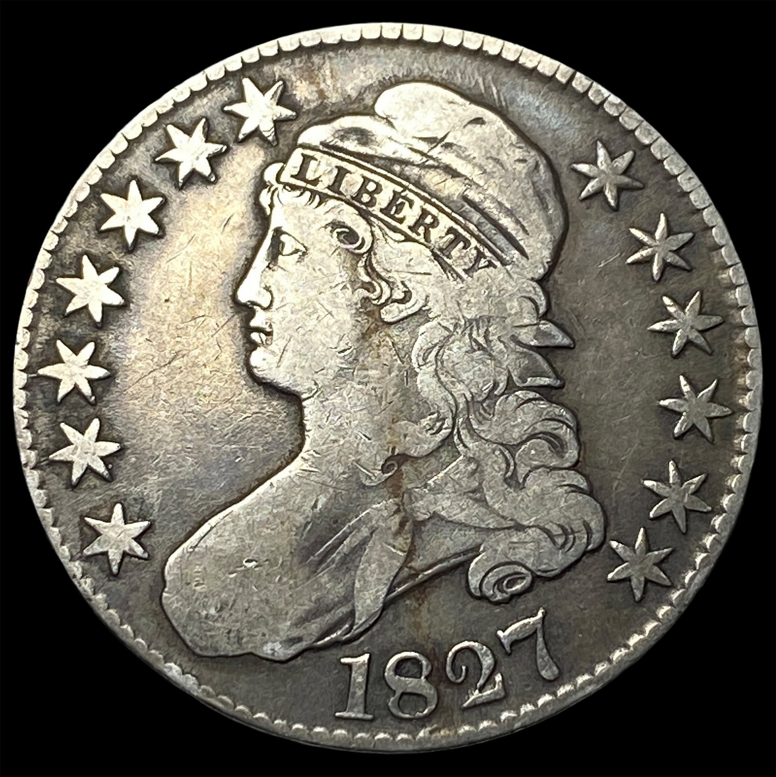1827 Capped Bust Half Dollar LIGHTLY CIRCULATED (1 of 2)