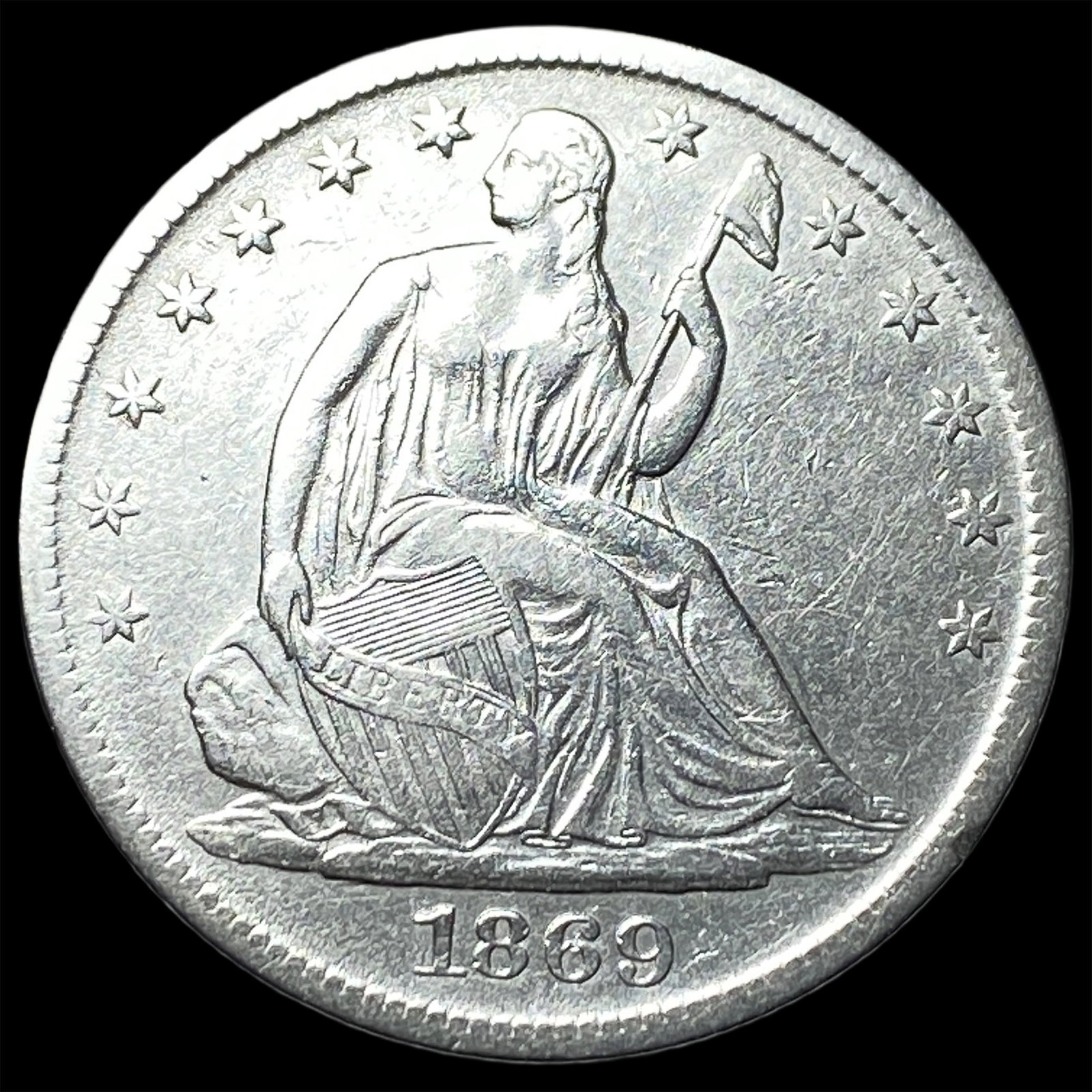 1869-S Silver Half Dollar CLOSELY UNCIRCULATED (1 of 2)