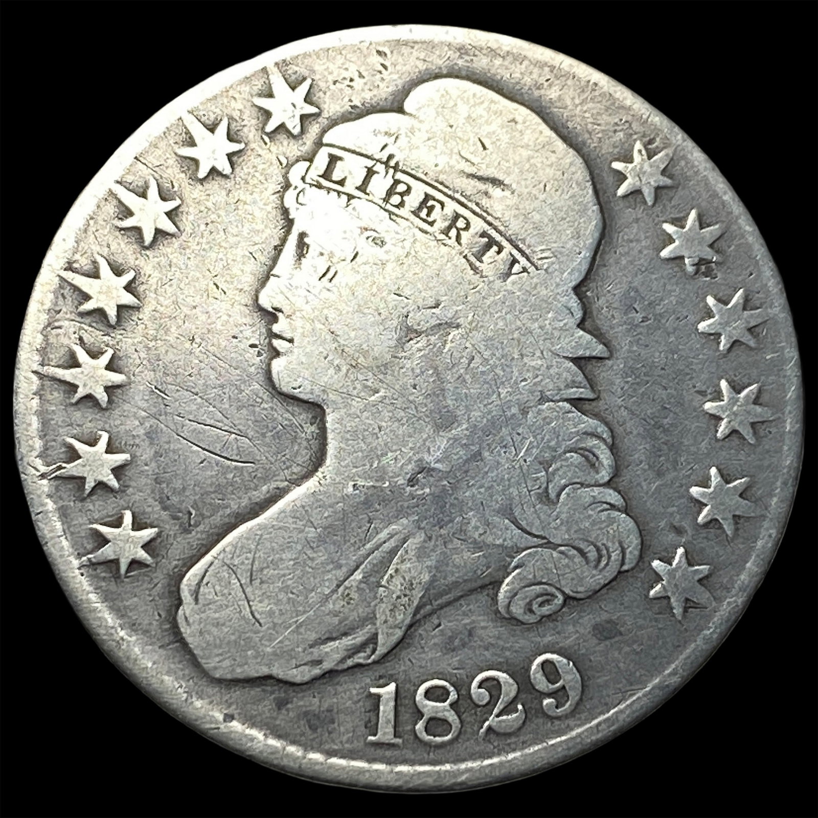 1829 Capped Bust Half Dollar NICELY CIRCULATED (1 of 2)