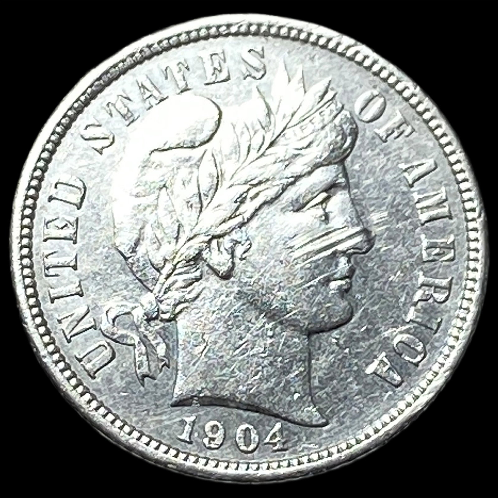 1904-S Silver Barber Dime UNCIRCULATED: 1904-S Silver Barber Dime UNCIRCULATED