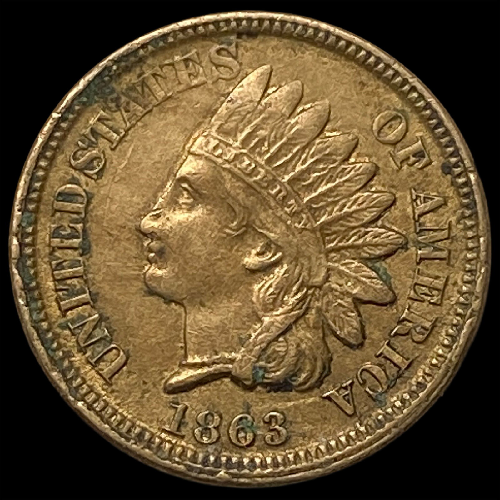 1863 Indian Head Cent NEARLY UNCIRCULATED: 1863 Indian Head Cent NEARLY UNCIRCULATED