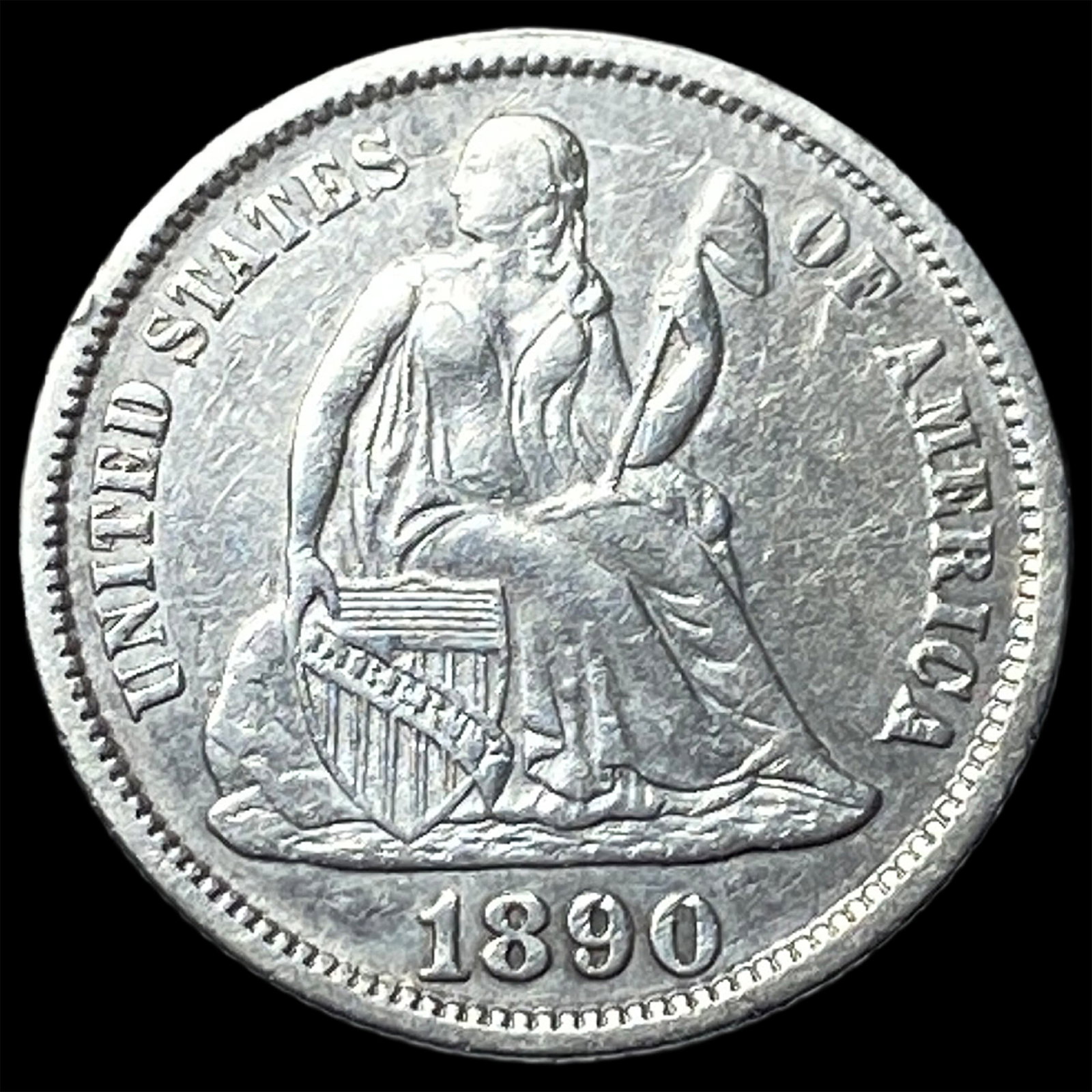 1890 Seated Liberty Dime CLOSELY UNCIRCULATED (1 of 2)