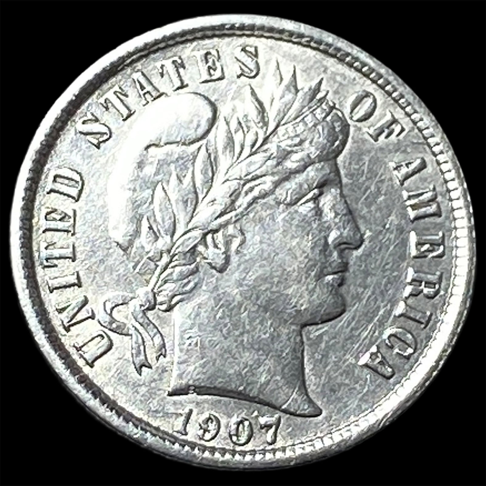1907 Barber Dime CLOSELY UNCIRCULATED (1 of 2)