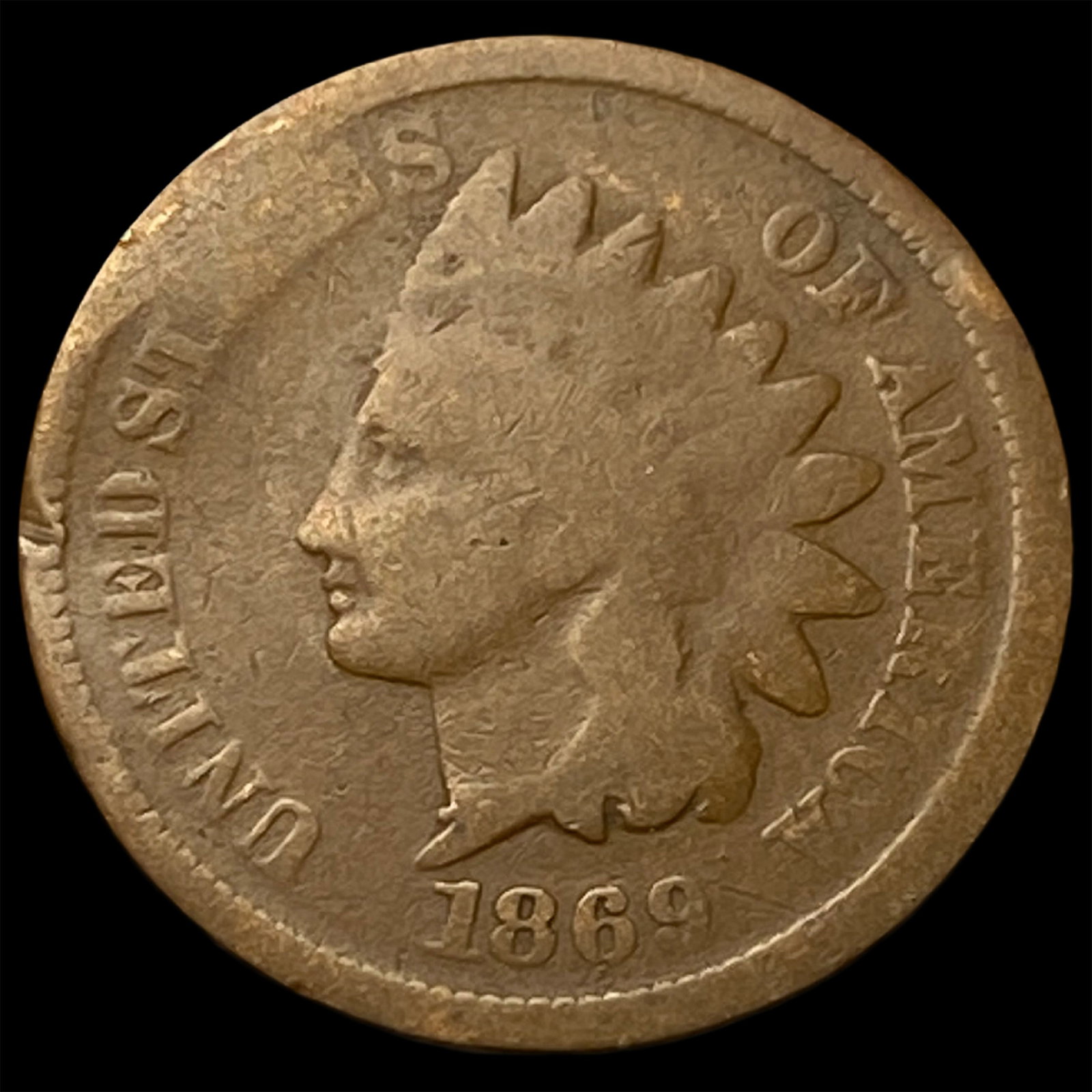 1869 Indian Head Cent NICELY CIRCULATED (1 of 2)
