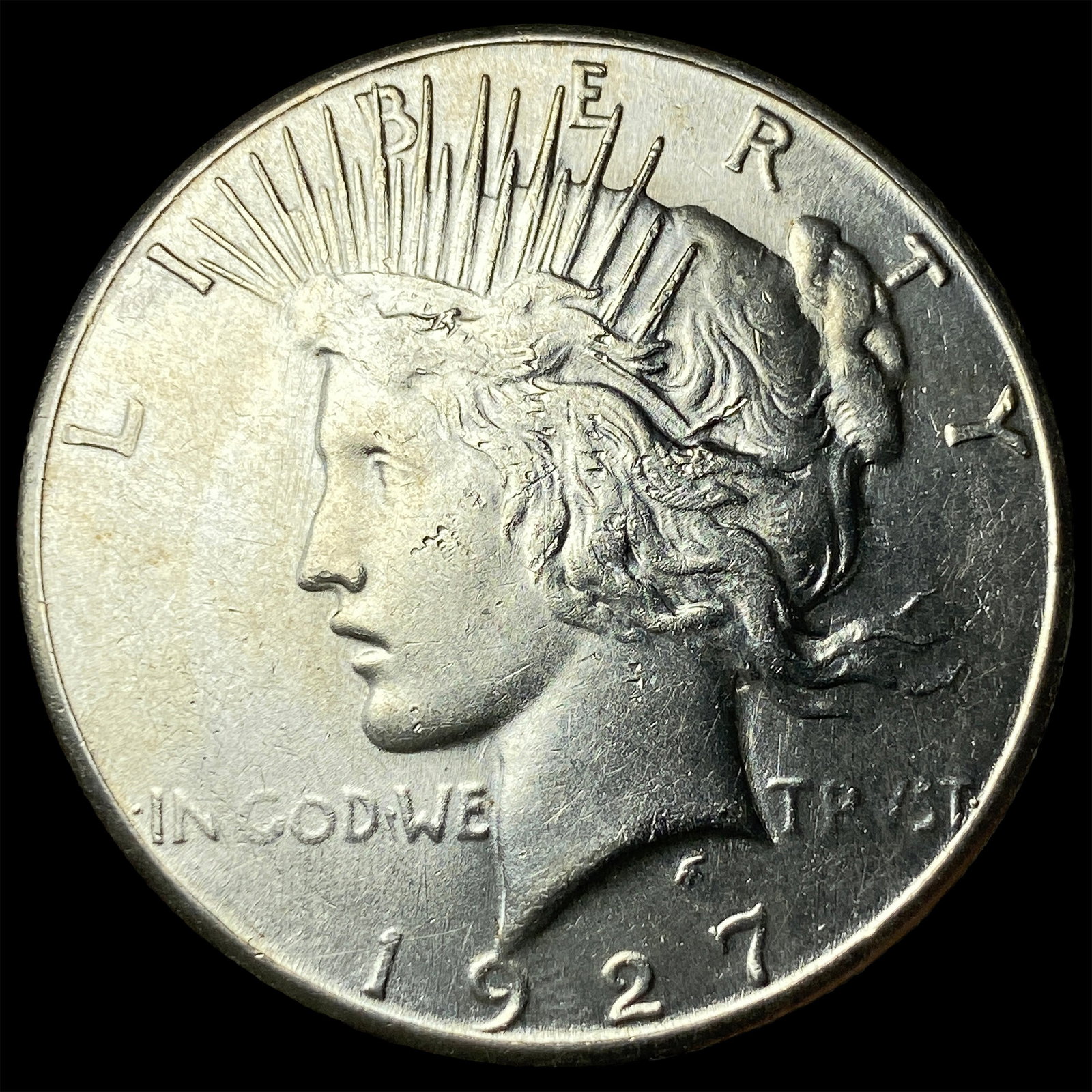 1927-S Silver Peace Dollar CHOICE AU (1 of 2)