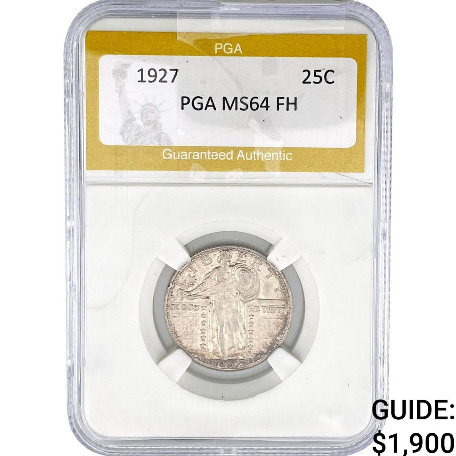 1927 Standing Liberty Quarter PGA MS64 FH: 1927 Standing Liberty Quarter PGA MS64 FH