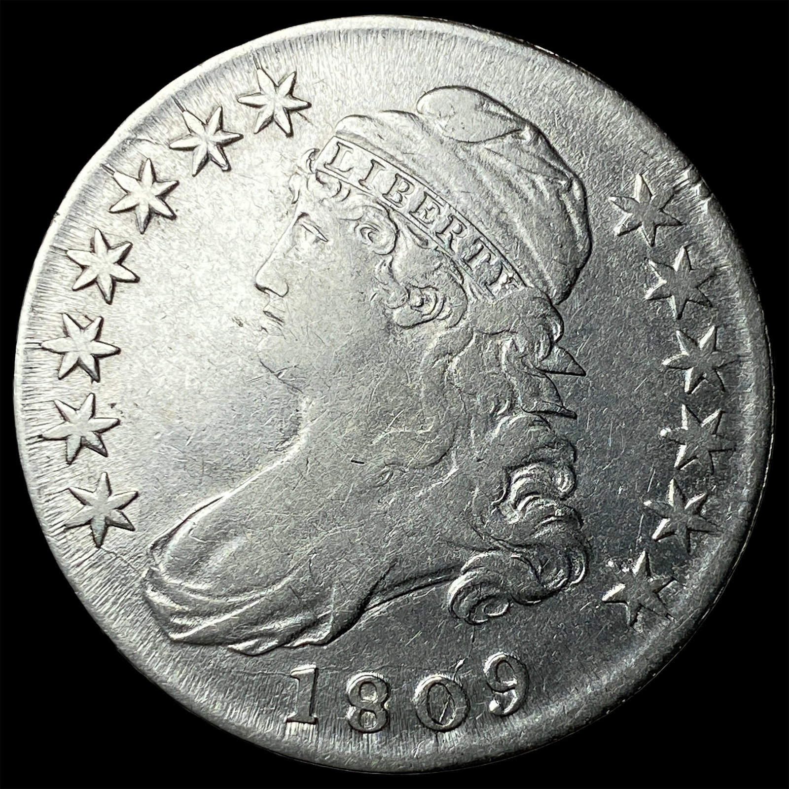 1809 Capped Bust Half Dollar LIGHTLY CIRCULATED (1 of 2)
