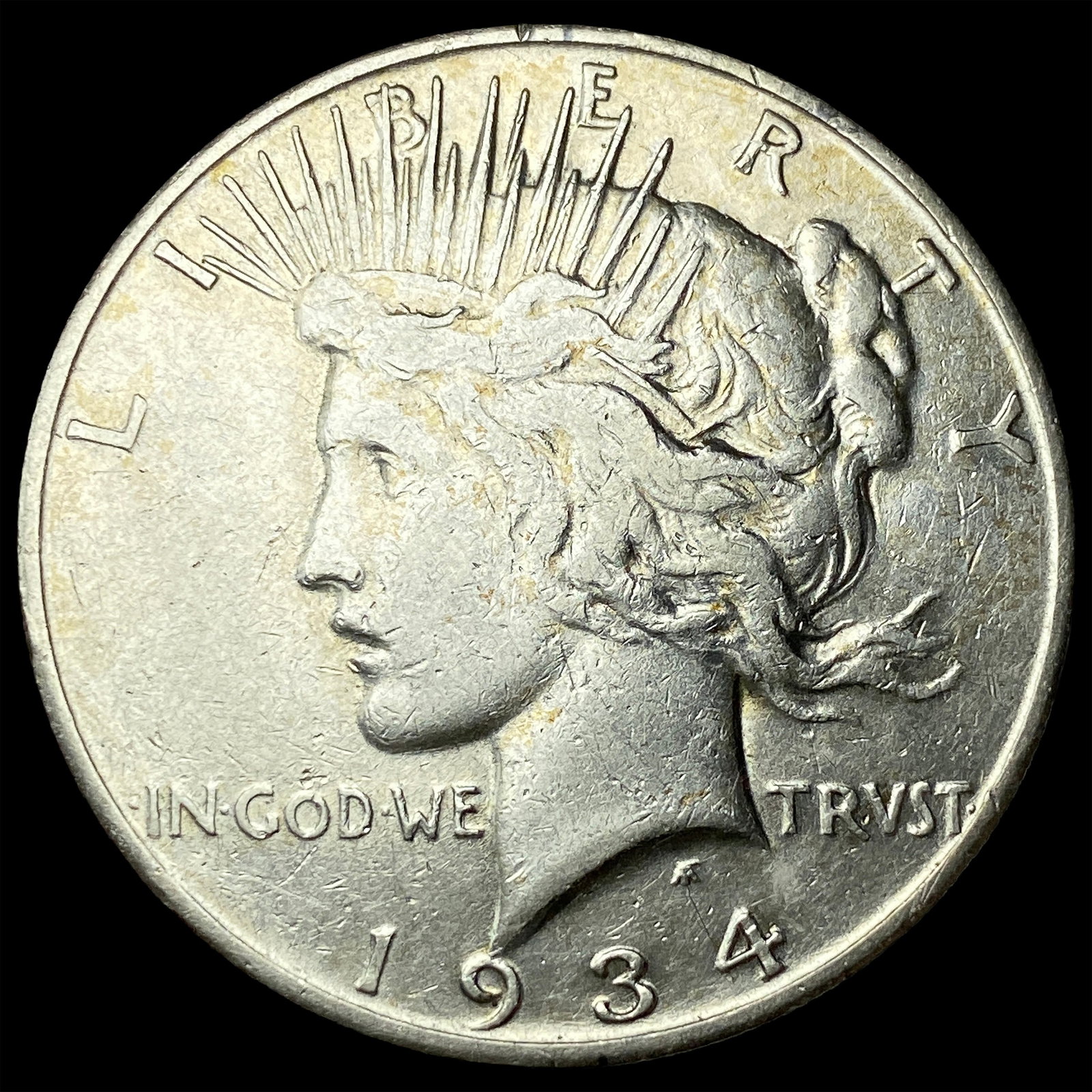 1934-S Silver Peace Dollar NEARLY UNCIRCULATED (1 of 2)