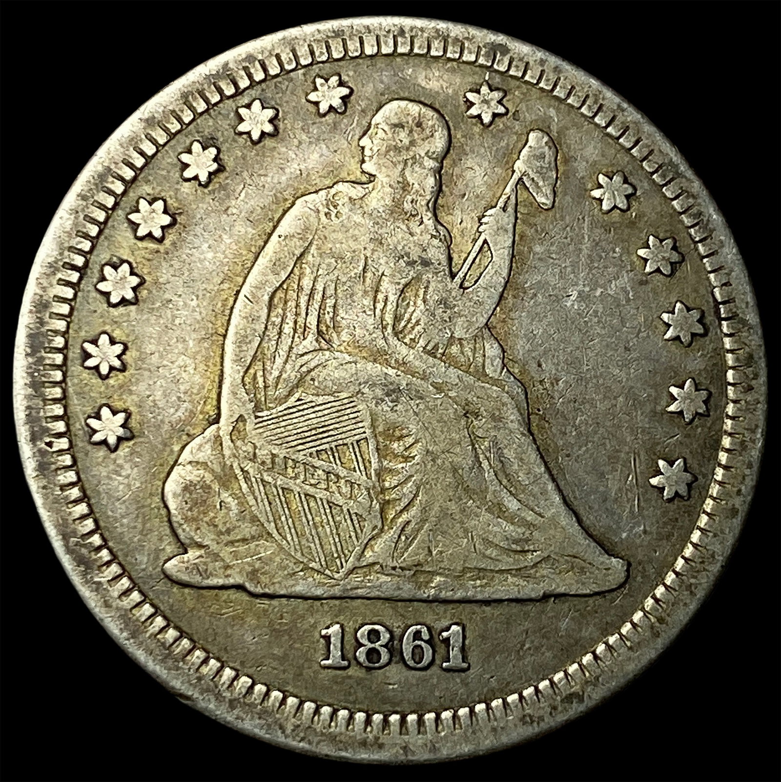 1861 Seated Liberty Quarter HIGH GRADE: 1861 Seated Liberty Quarter HIGH GRADE