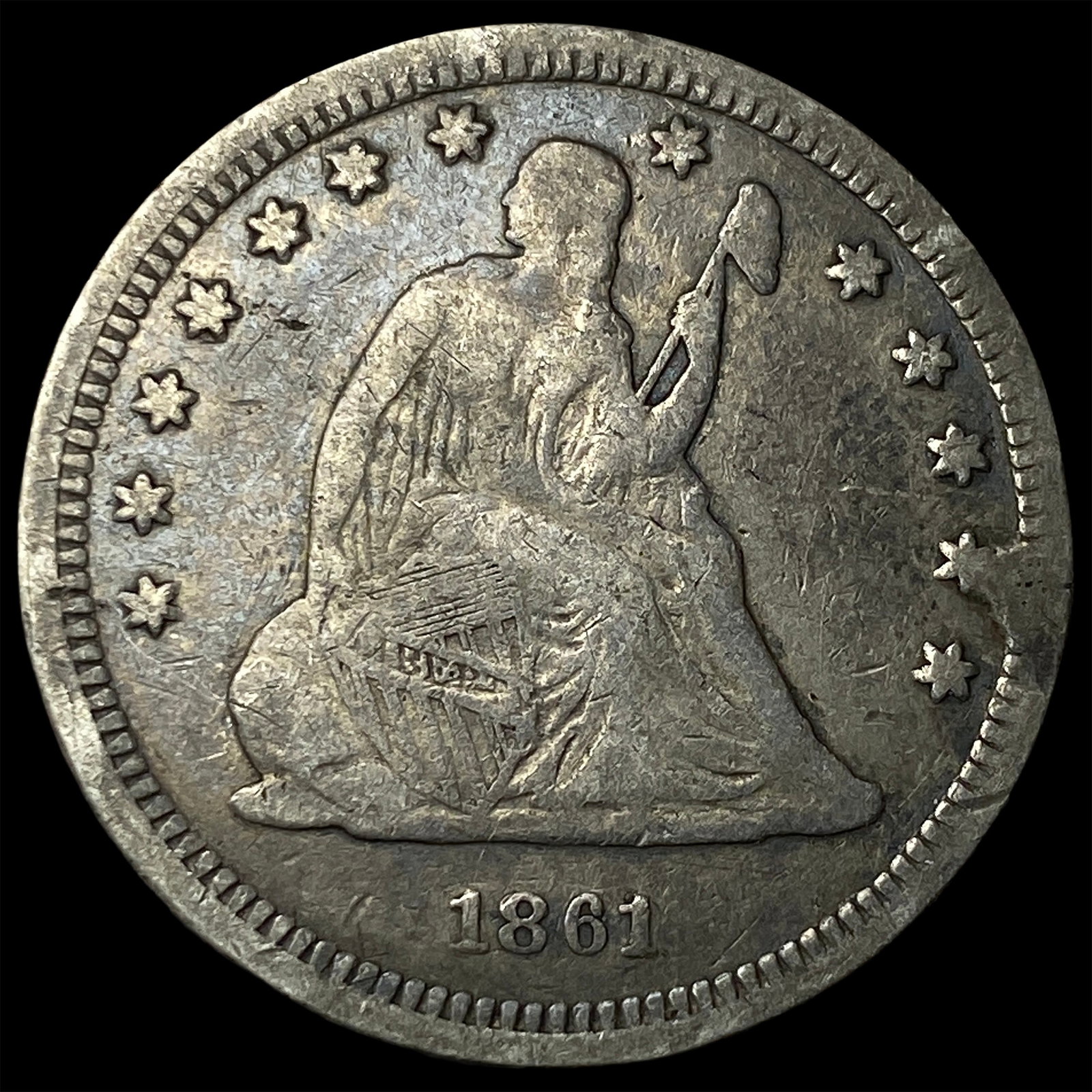 1861 Seated Liberty Quarter HIGH GRADE: 1861 Seated Liberty Quarter HIGH GRADE