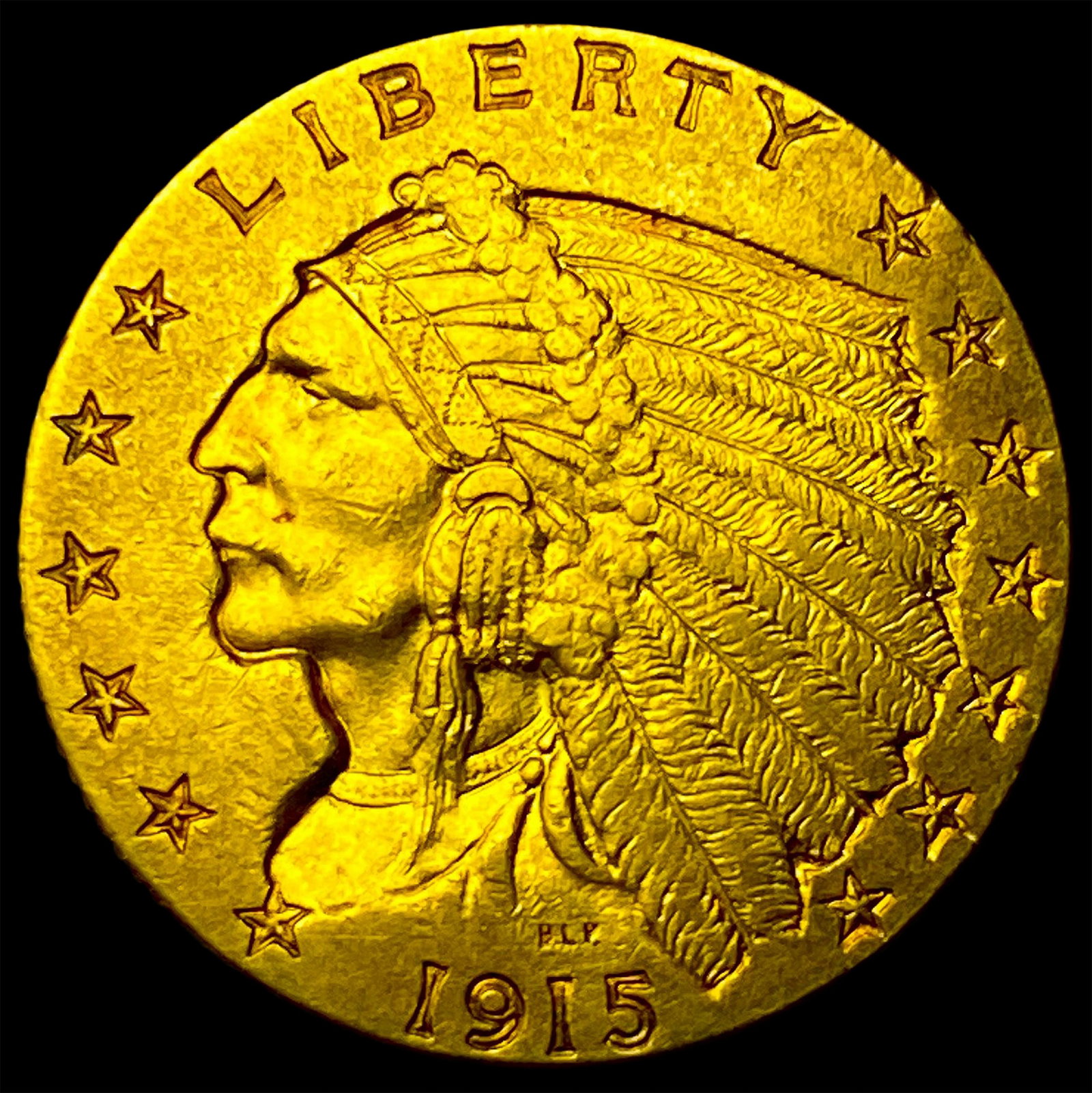 1915 Indian Head Gold $2.5 Quarter Eagle CLOSELY UNCIRCULATED (1 of 2)