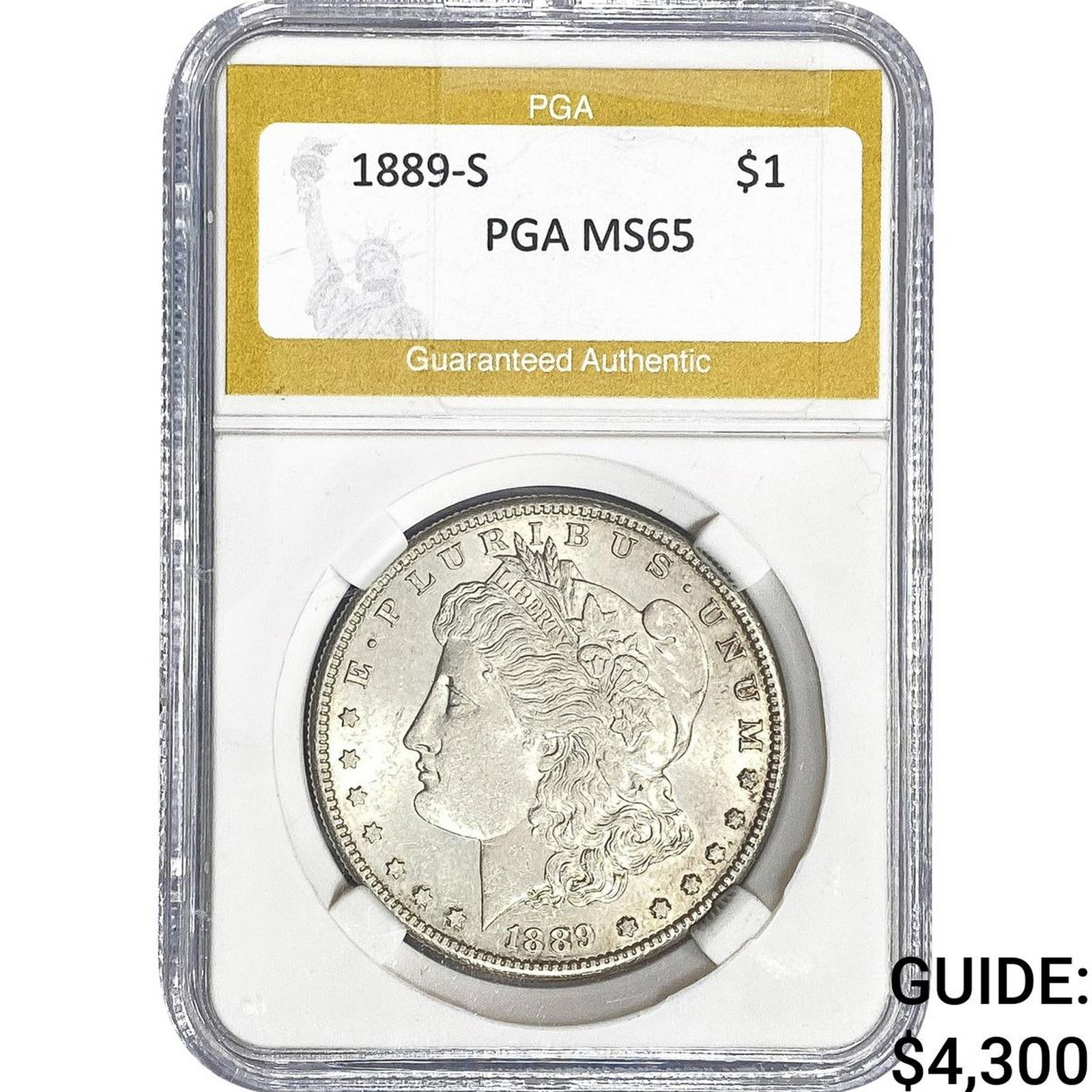 1889-S Morgan Silver Dollar PGA MS65 (1 of 2)