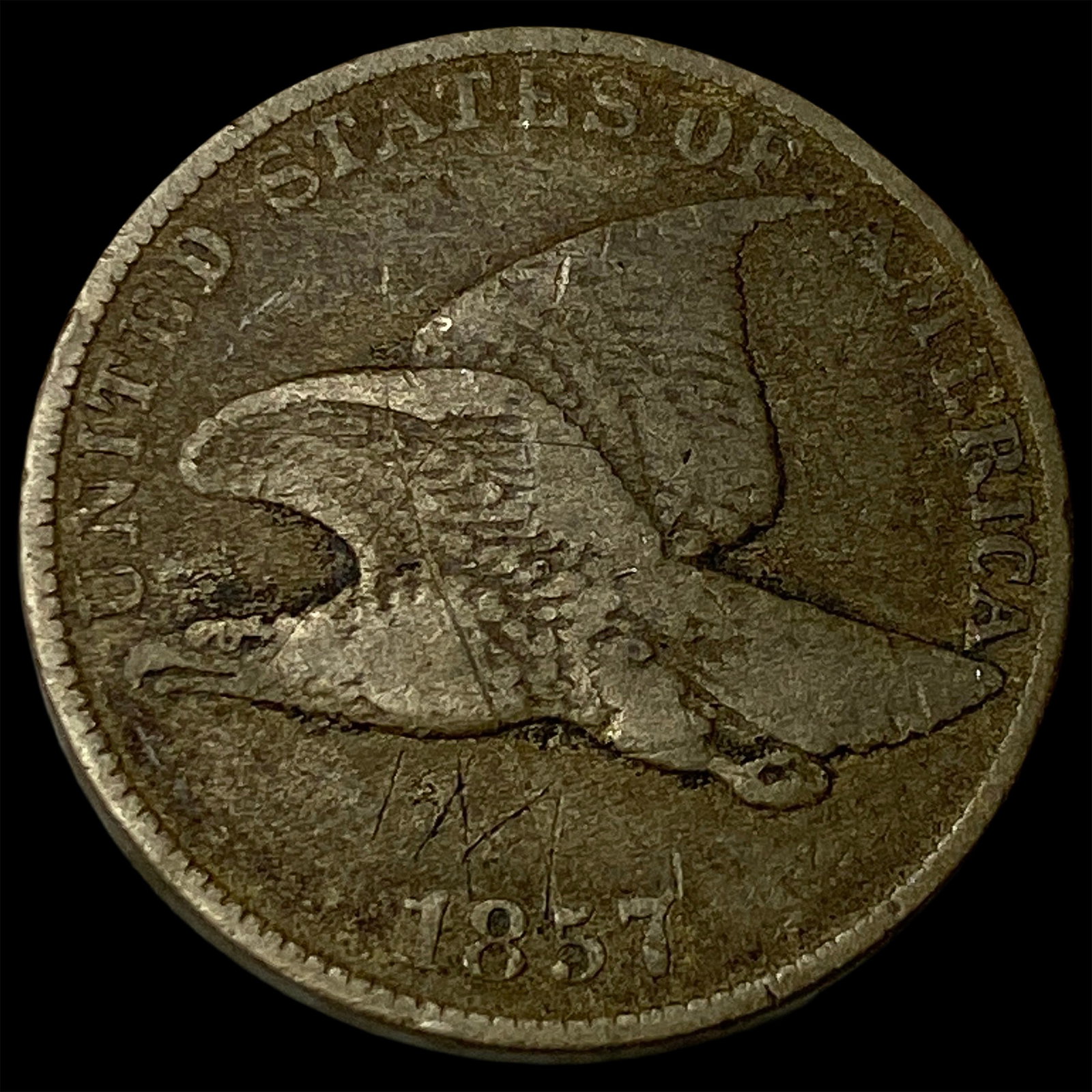 1857 Copper-Nickel Flying Eagle Cent LIGHTLY CIRCULATED (1 of 2)