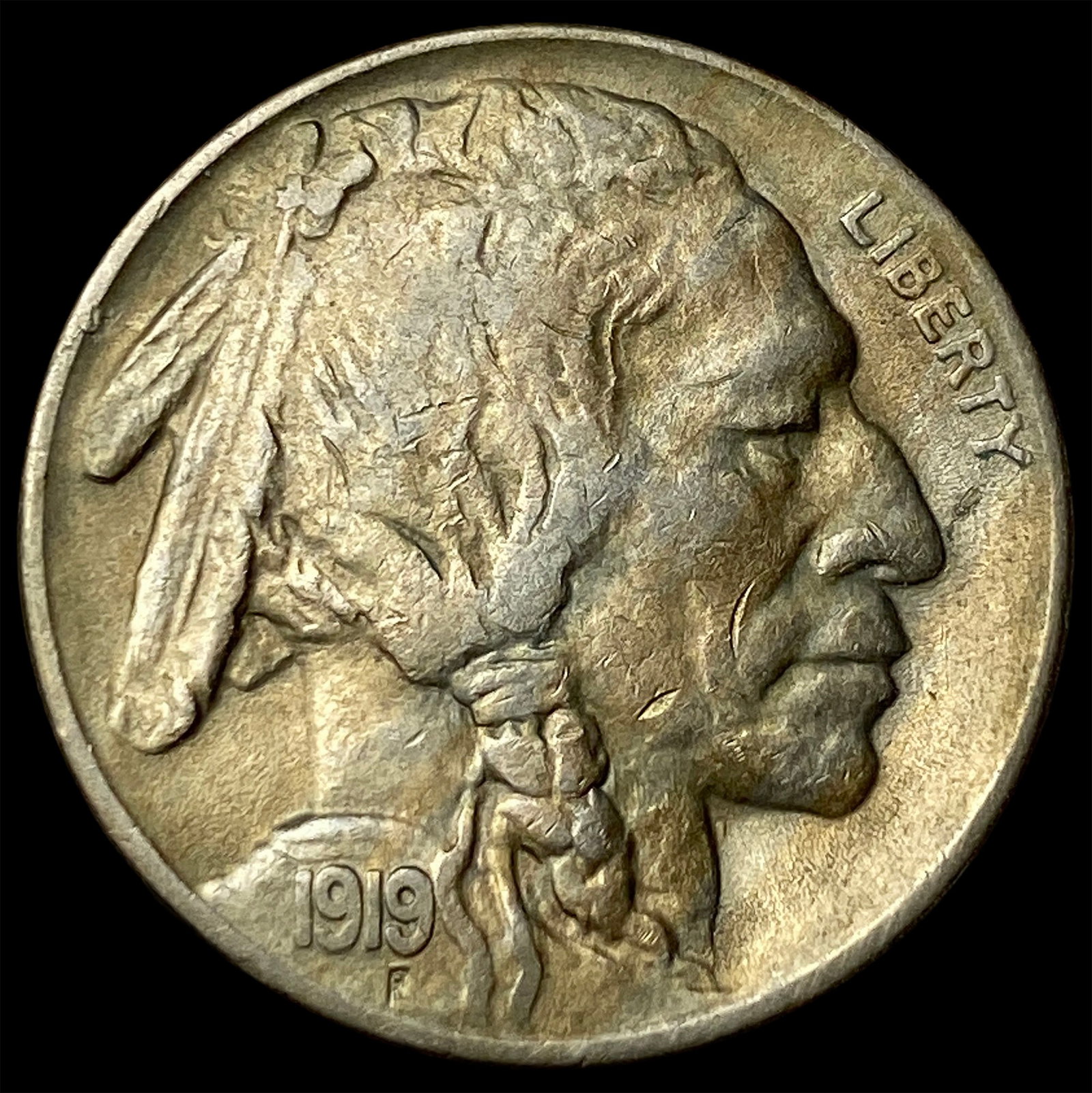 1919-S Nickel Five Cents (Buffalo Nickel) NEARLY UNCIRCULATED (1 of 2)