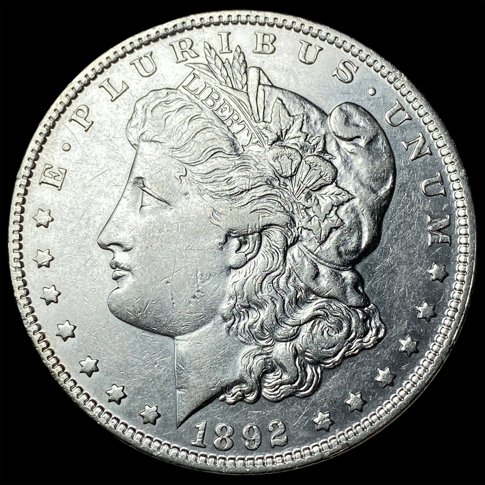 1892 Silver Morgan Dollar NEARLY UNCIRCULATED: 1892 Silver Morgan Dollar NEARLY UNCIRCULATED