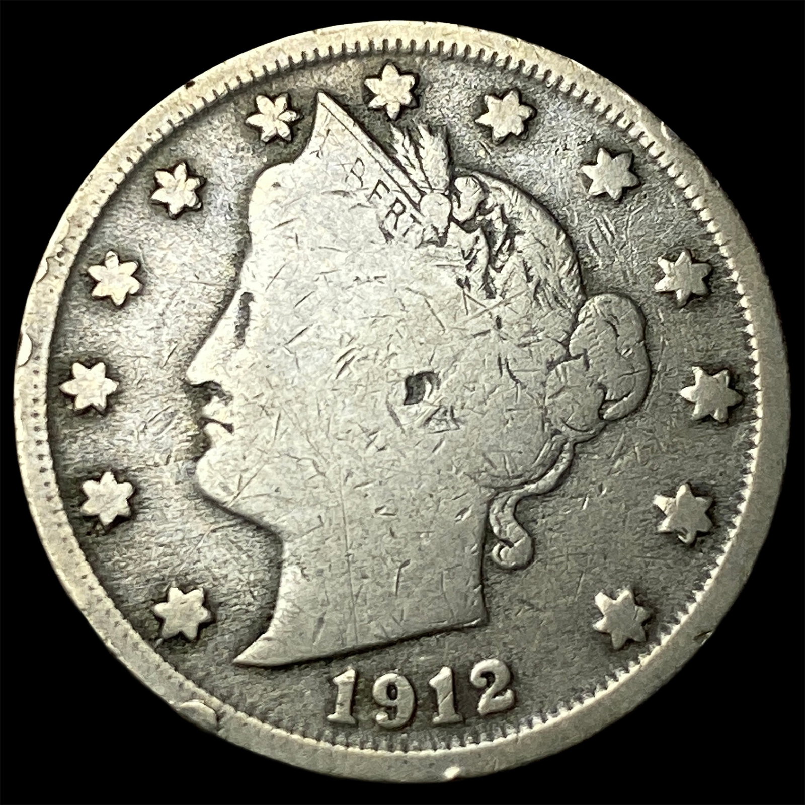 1912-D Liberty Head Nickel NICELY CIRCULATED: 1912-D Liberty Head Nickel NICELY CIRCULATED
