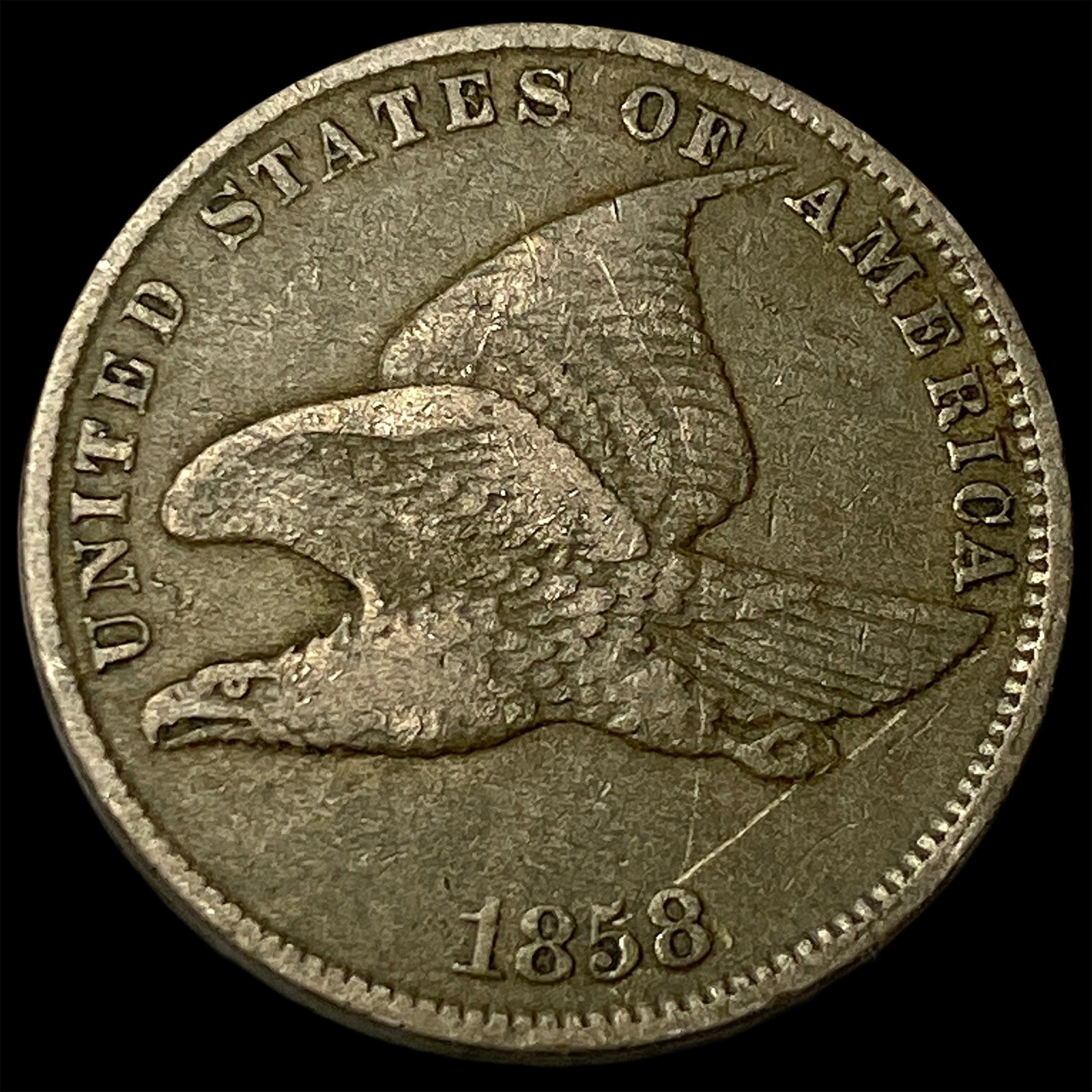 1858 Flying Eagle Cent ABOUT UNCIRCULATED (1 of 2)