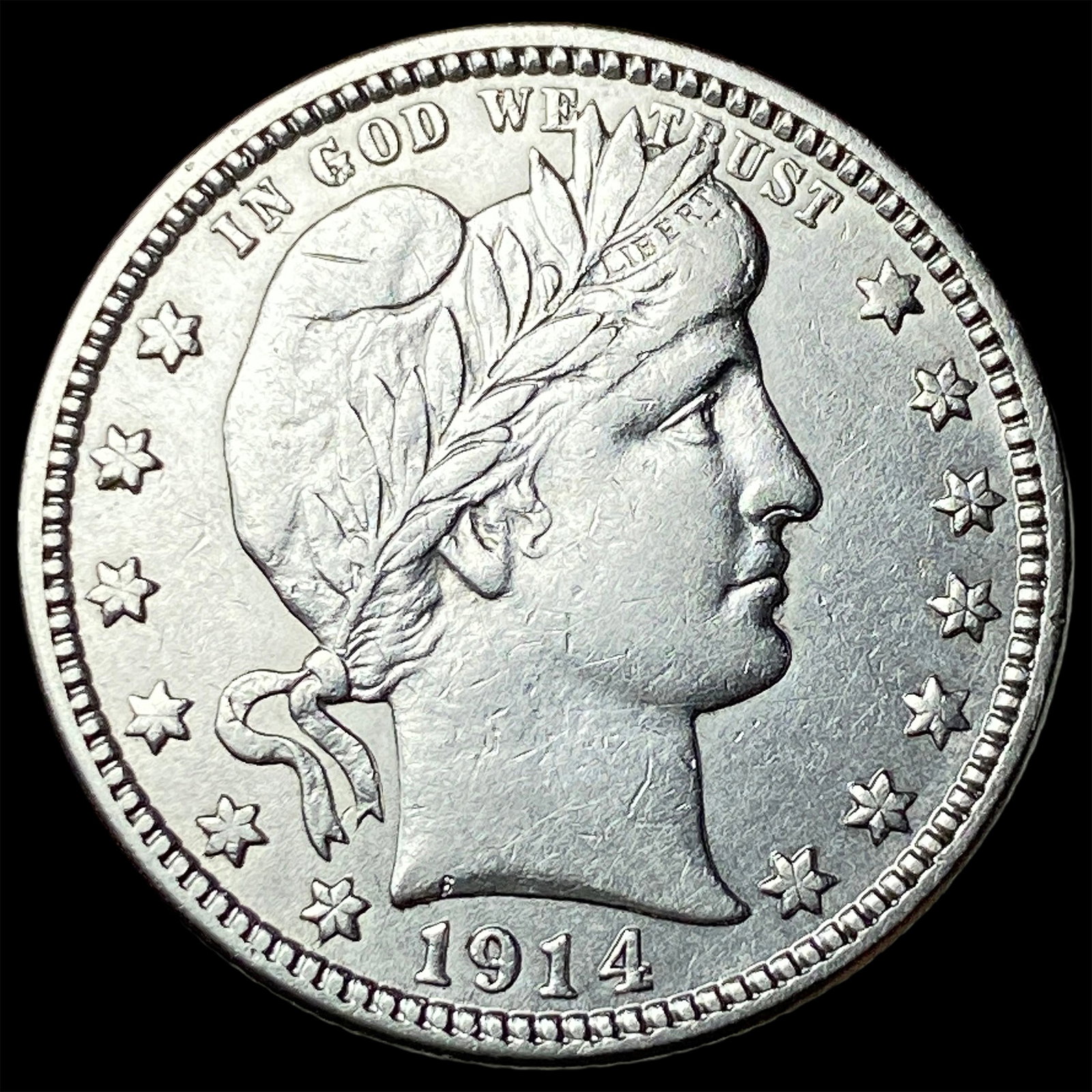 1914-D Silver Barber Quarter CLOSELY UNCIRCULATED (1 of 2)