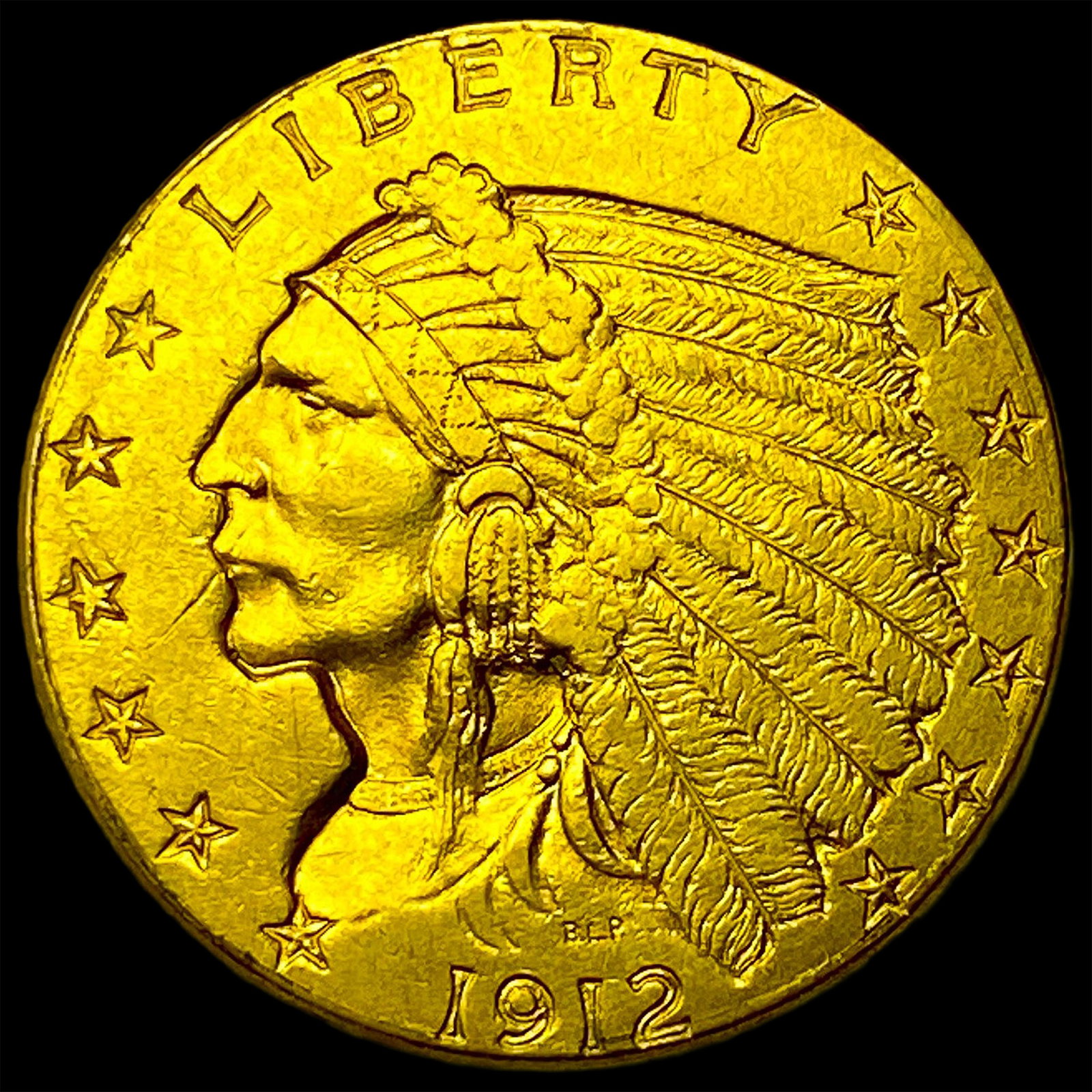 1912 Indian Head Gold $2.50 Quarter Eagle CLOSELY UNCIRCULATED (1 of 2)