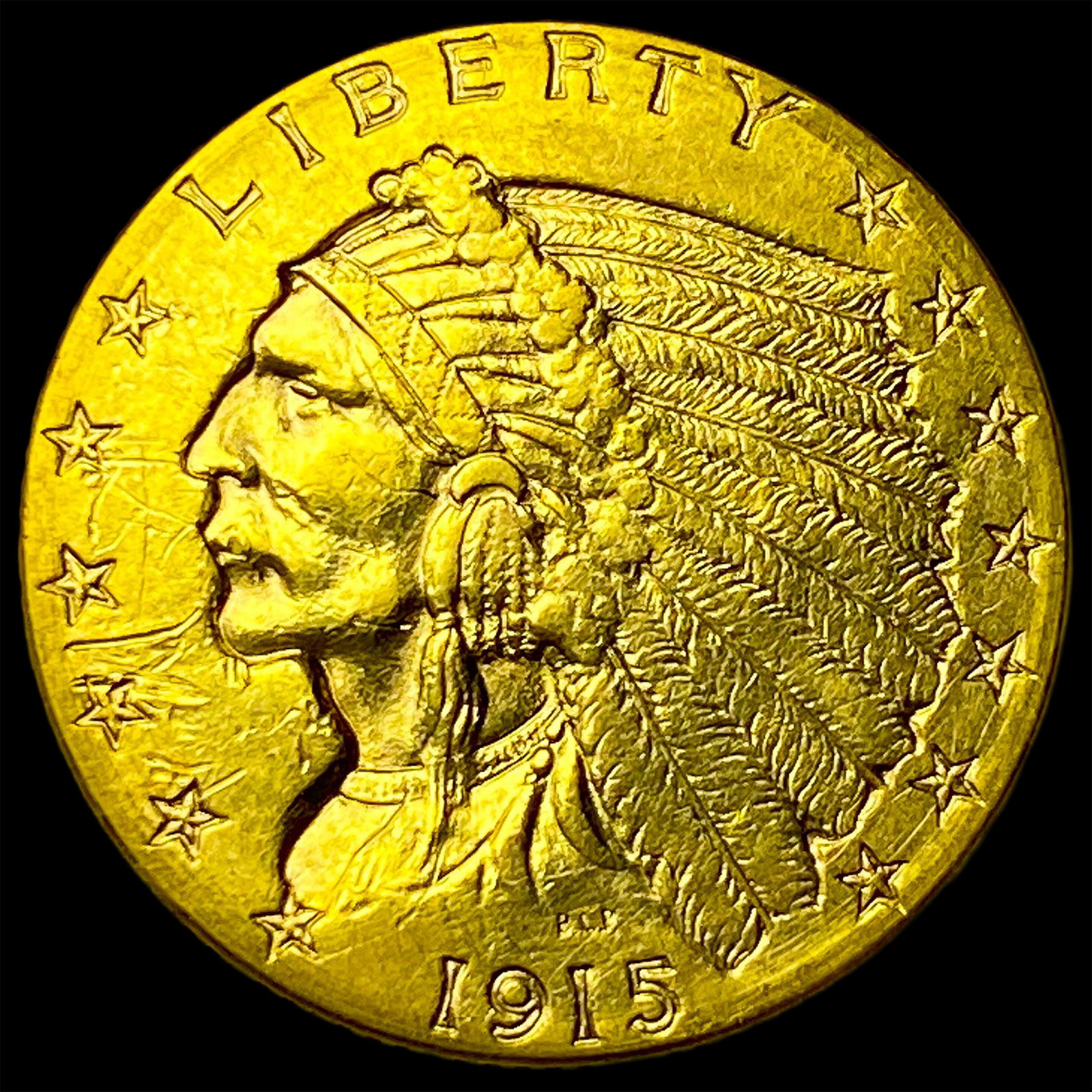 1915 Indian Head Gold $2.5 Quarter Eagle CLOSELY UNCIRCULATED (1 of 2)