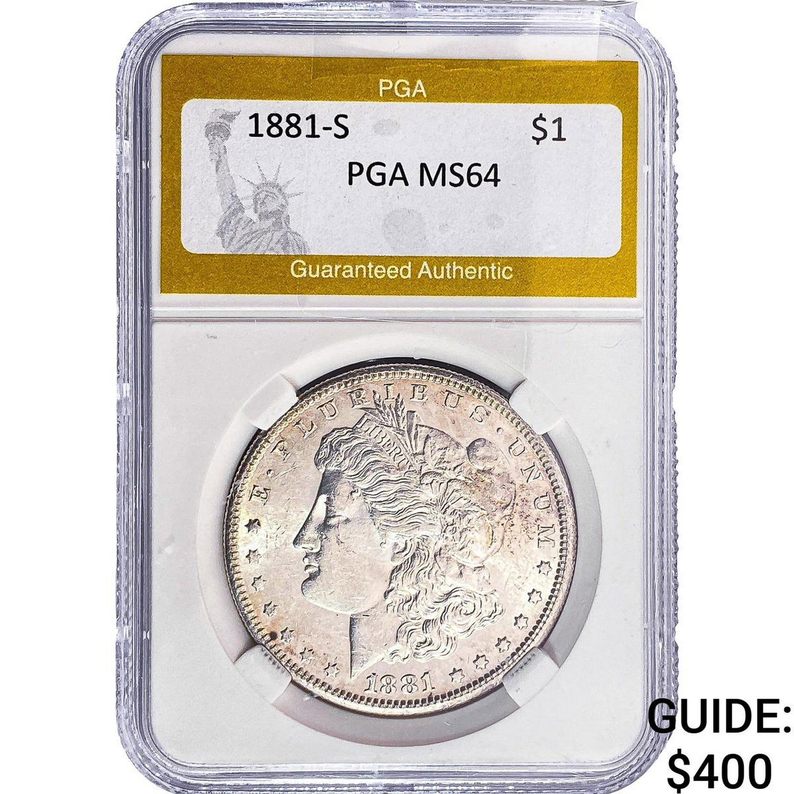1881-S Morgan Silver Dollar PGA MS64: 1881-S Morgan Silver Dollar PGA MS64