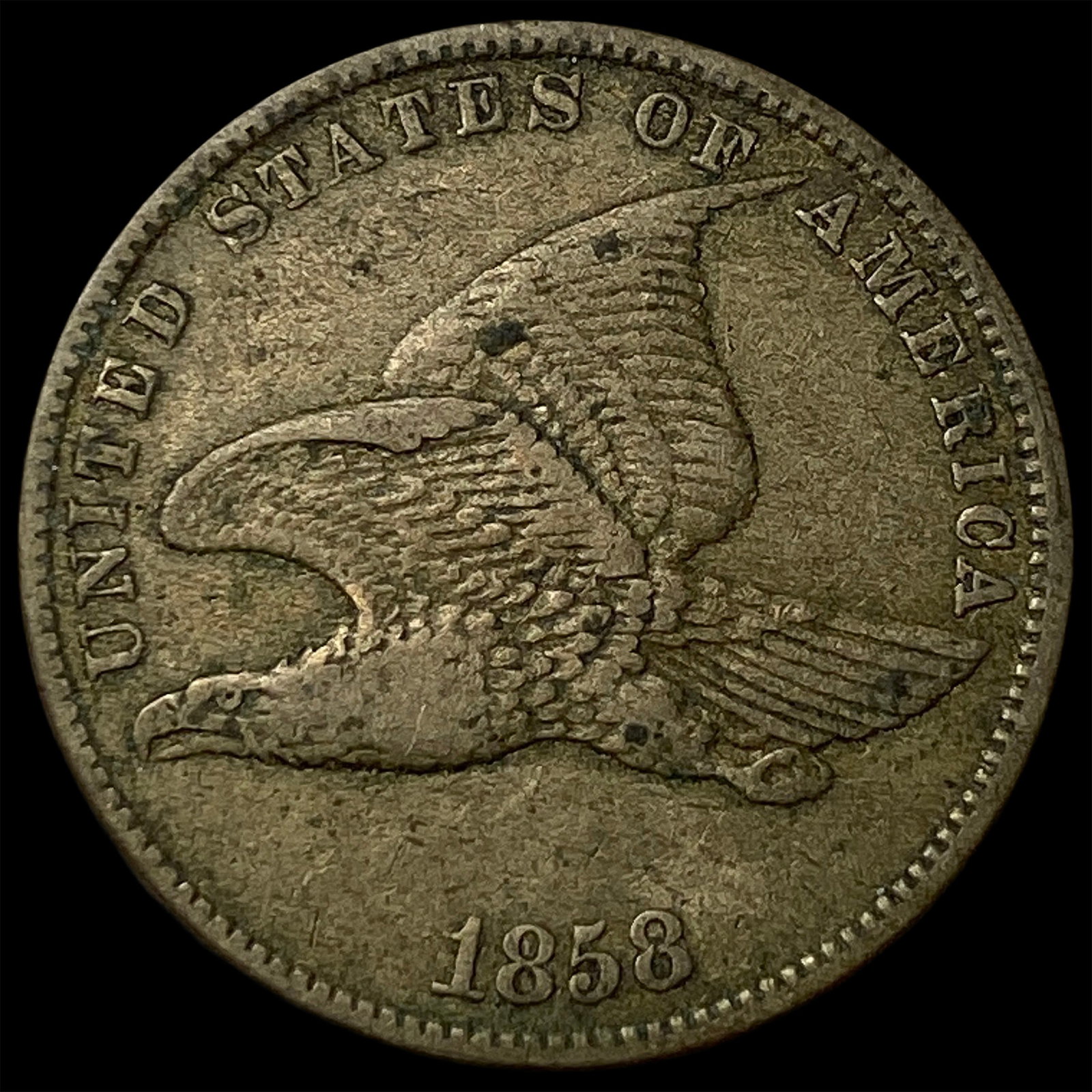 1858 Flying Eagle Cent NEARLY UNCIRCULATED (1 of 2)