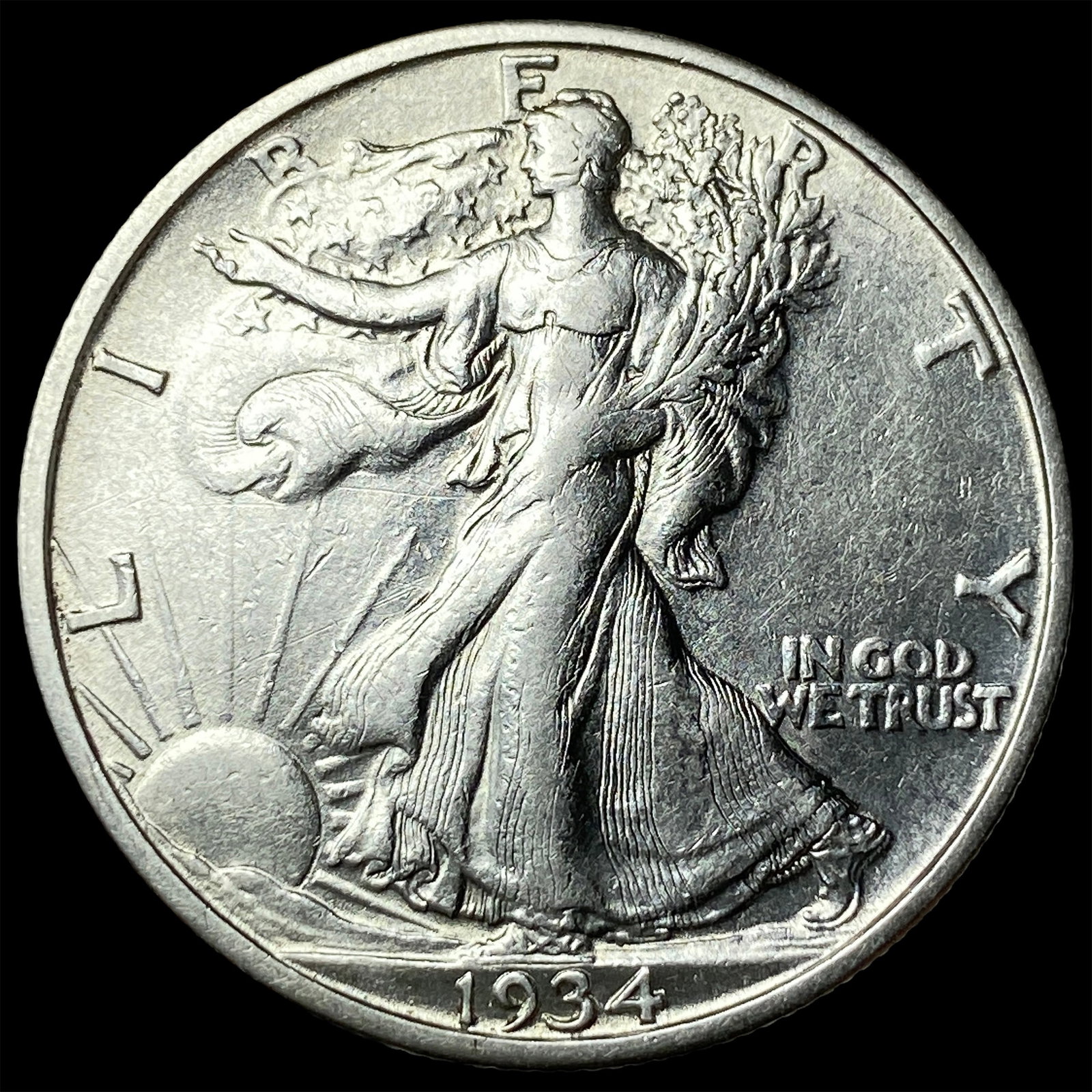 1934-S Silver Walking Liberty Half Dollar CLOSELY UNCIRCULATED (1 of 2)