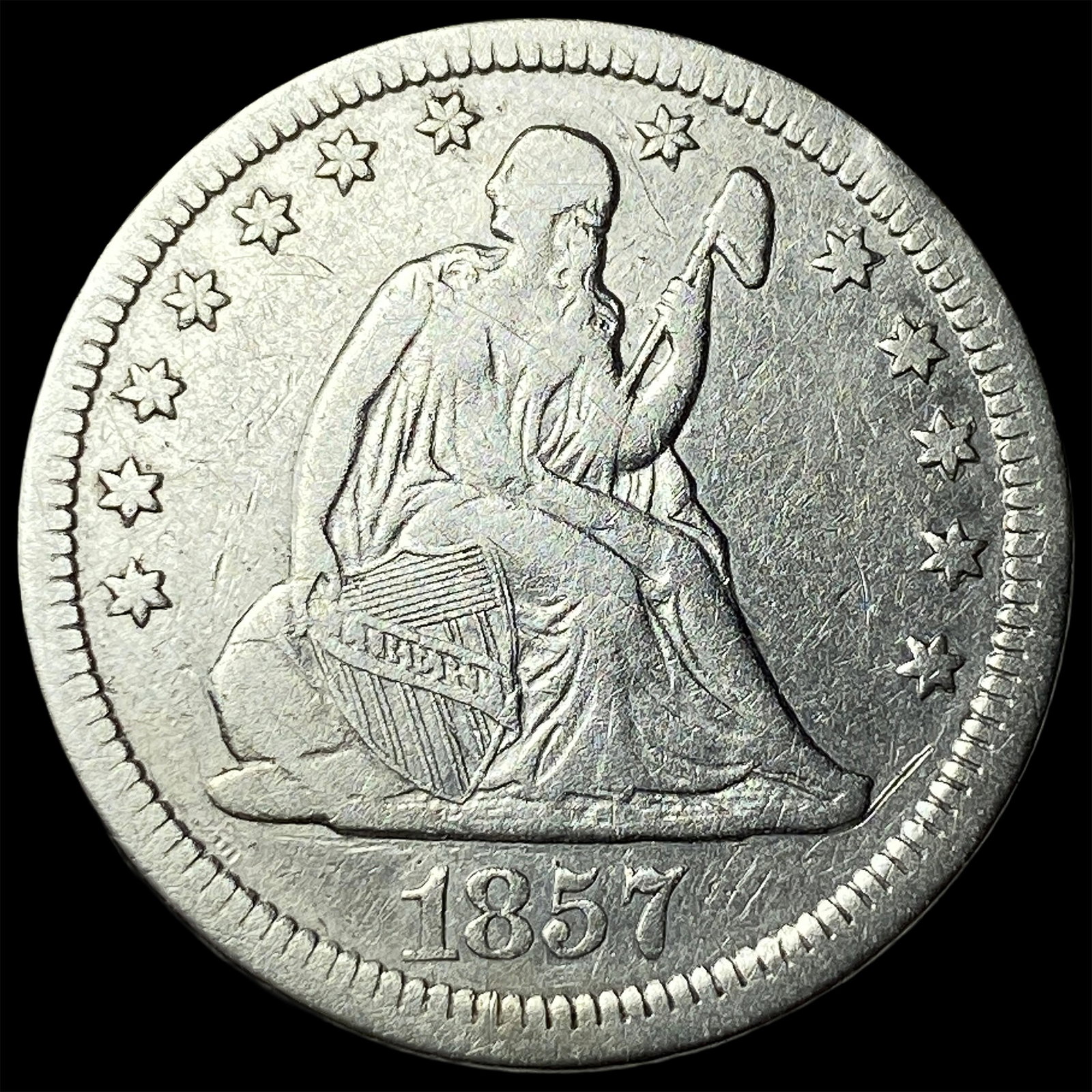 1857 Seated Liberty Quarter LIGHTLY CIRCULATED (1 of 2)