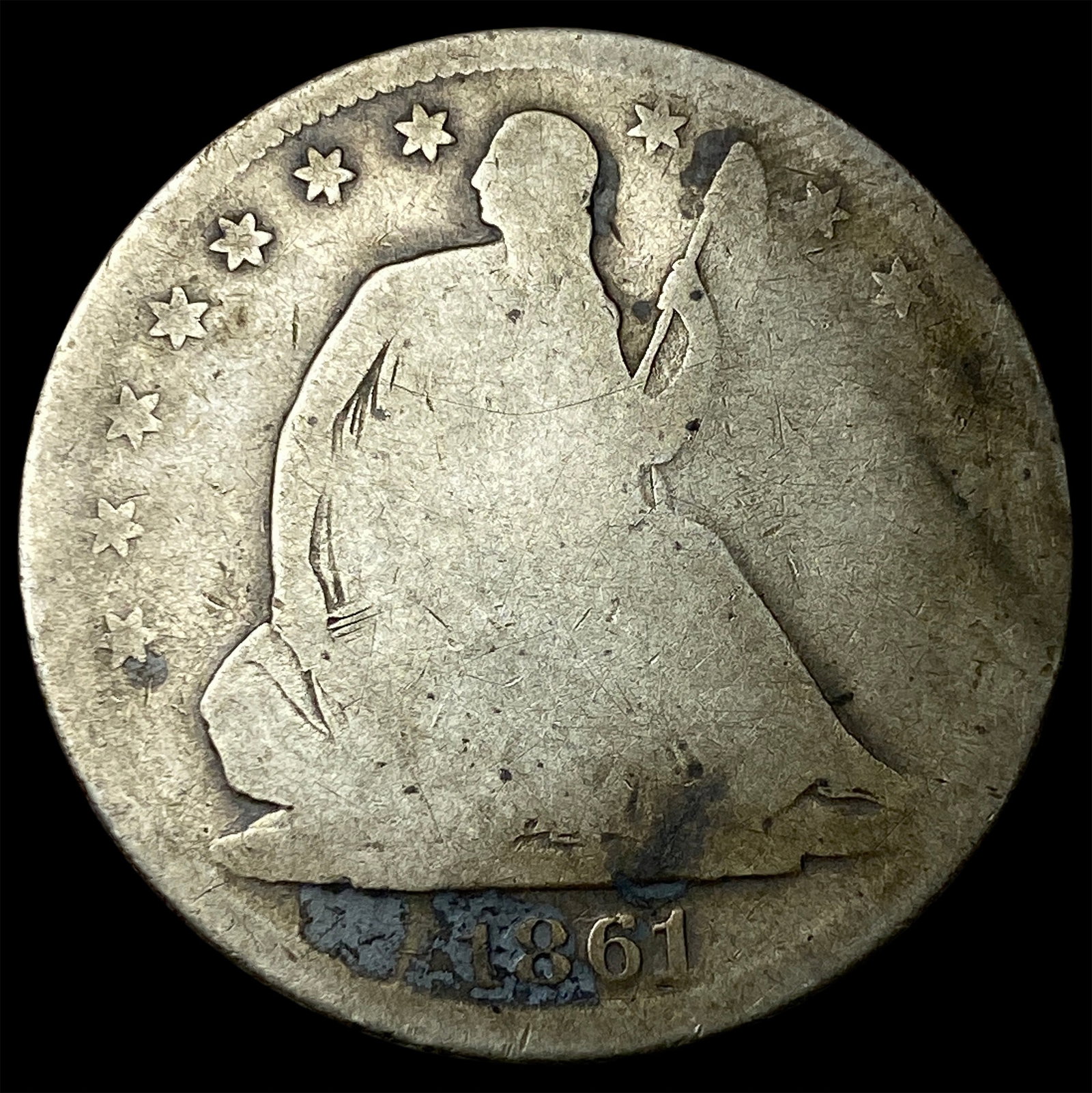 1861-S Silver Half Dollar NICELY CIRCULATED (1 of 2)