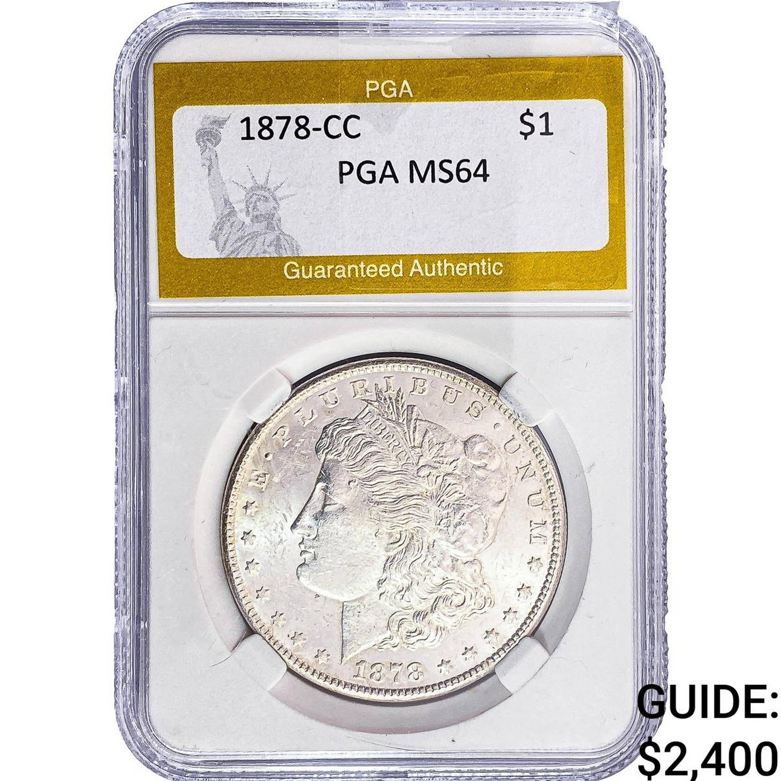 1878-CC Morgan Silver Dollar PGA MS64: 1878-CC Morgan Silver Dollar PGA MS64