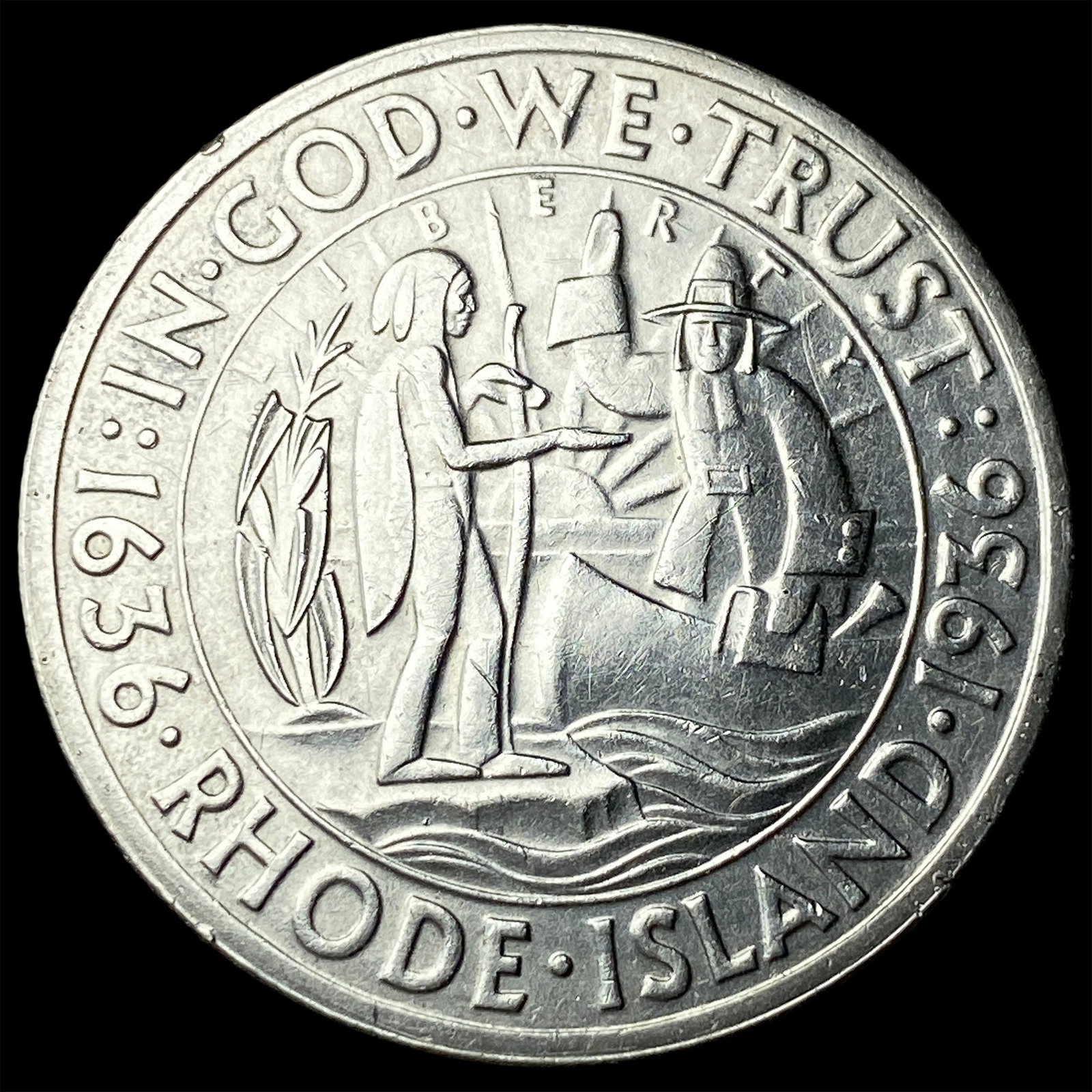 1936 Silver Rhode Island Half Dollar CLOSELY UNCIRCULATED (1 of 2)