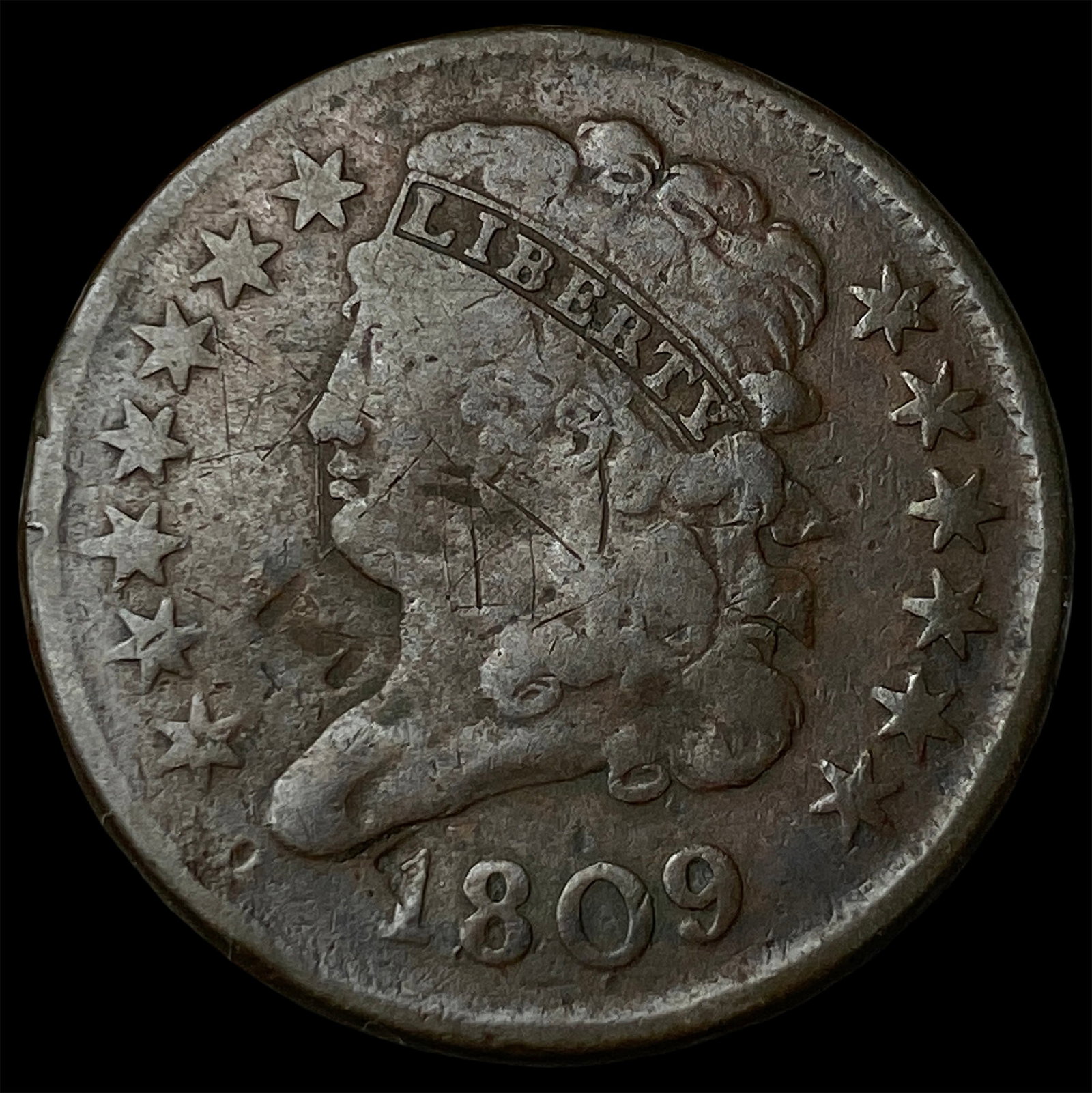 1809 Classic Head Half Cent LIGHTLY CIRCULATED: 1809 Classic Head Half Cent LIGHTLY CIRCULATED