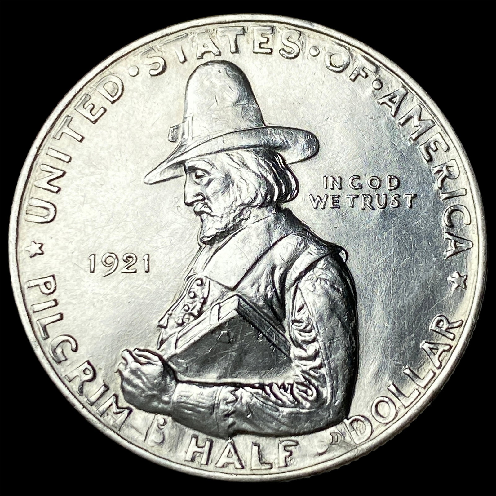 1921 Silver Pilgrim Half Dollar CLOSELY UNCIRCULATED (1 of 2)