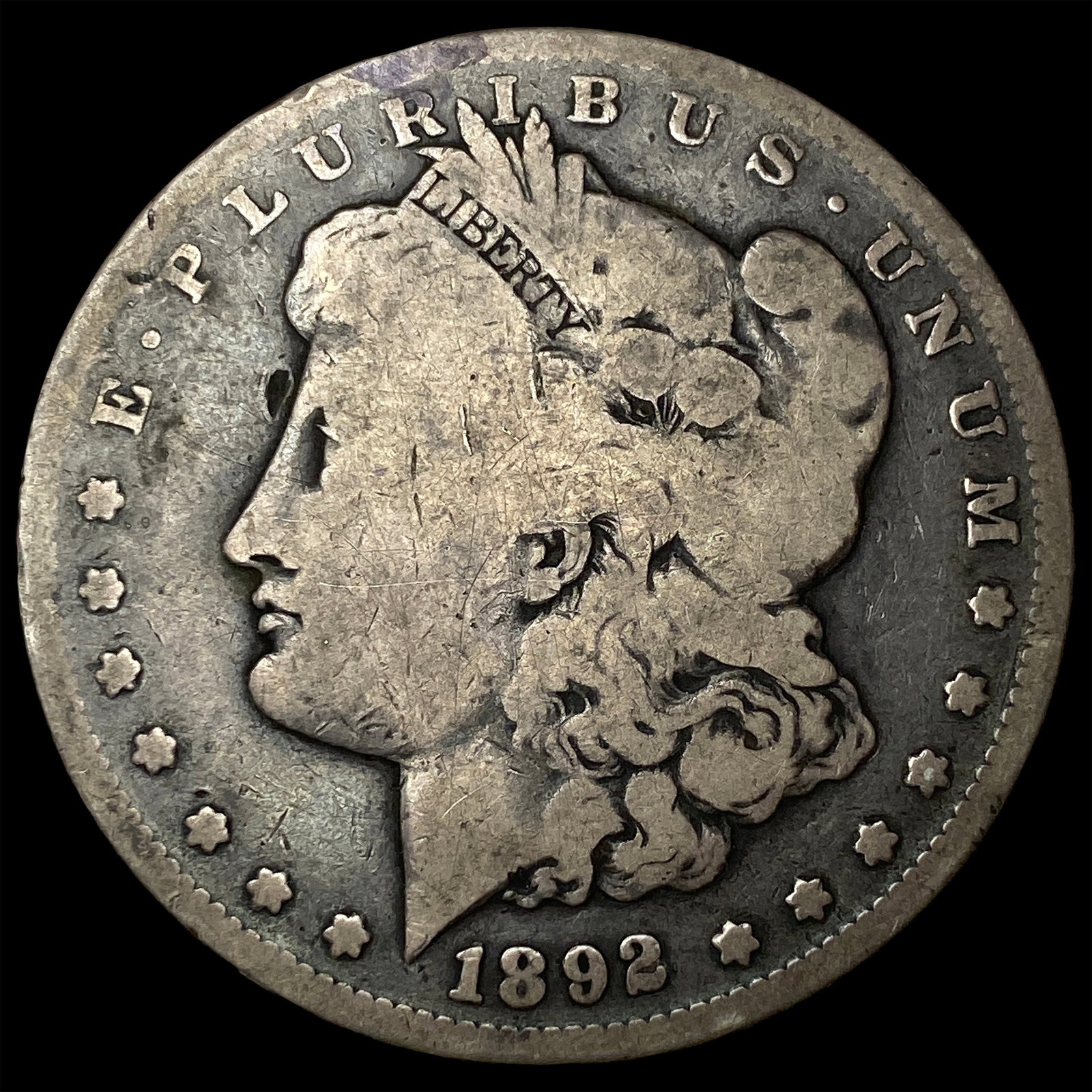 1892-CC Silver Morgan Dollar NICELY CIRCULATED: 1892-CC Silver Morgan Dollar NICELY CIRCULATED