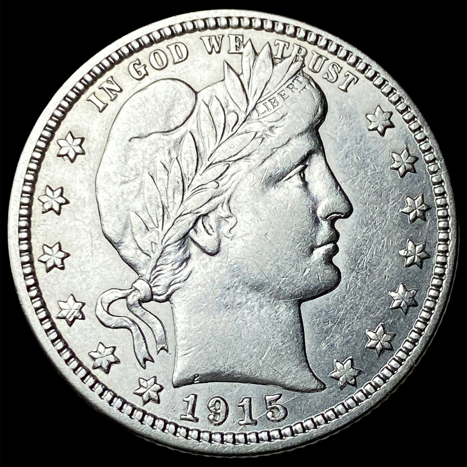 1915-D Silver Barber Quarter NEARLY UNCIRCULATED (1 of 2)