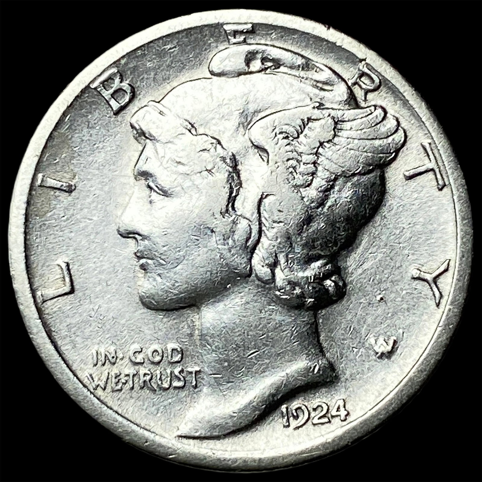 1924 Silver Mercury Dime CLOSELY UNCIRCULATED (1 of 2)