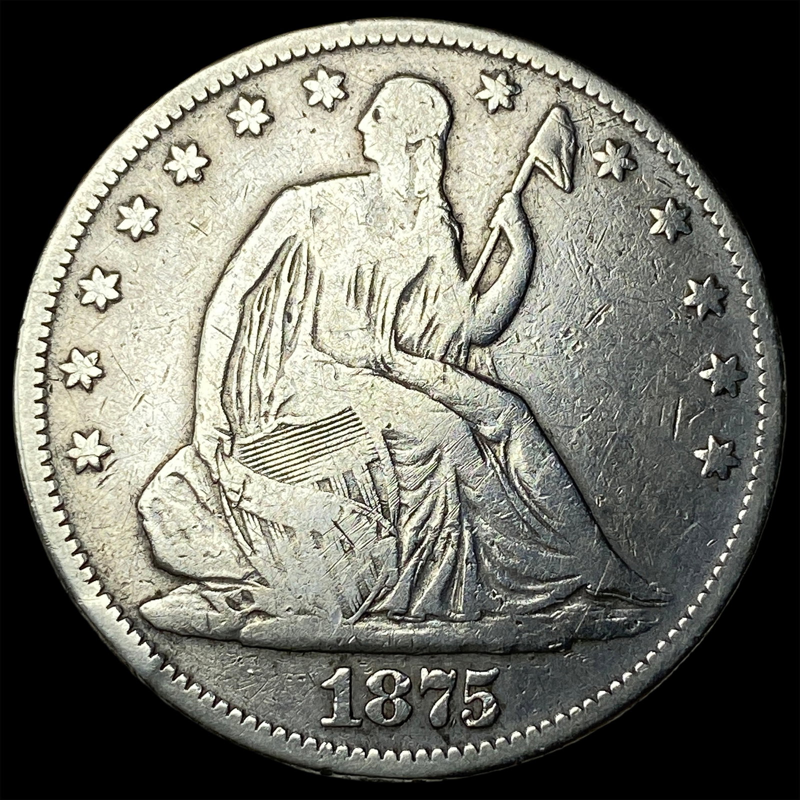 1875 Seated Liberty Half Dollar LIGHTLY CIRCULATED (1 of 2)