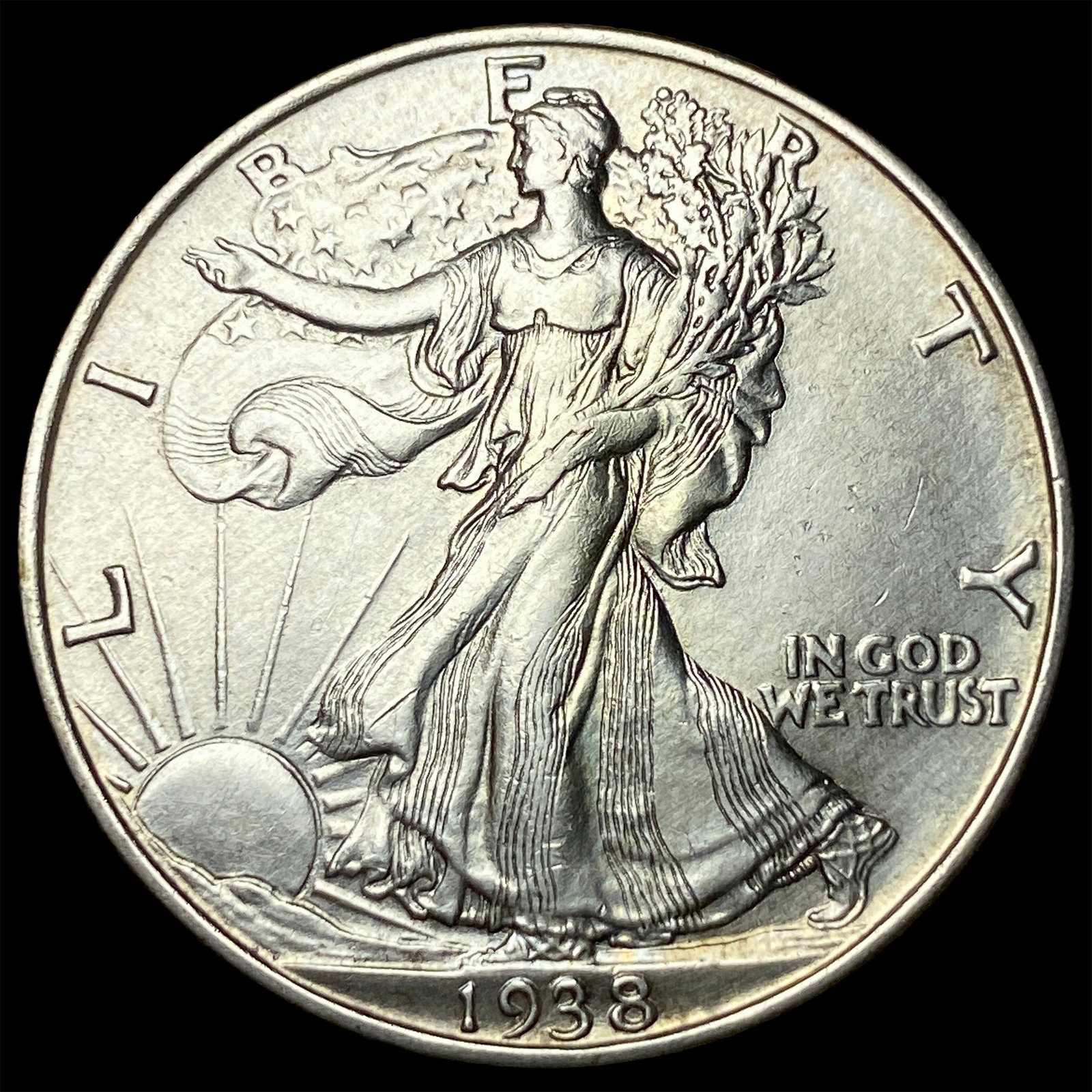 1938-D Silver Half Dollar Walking Liberty HIGH GRADE: 1938-D Silver Half Dollar Walking Liberty HIGH GRADE