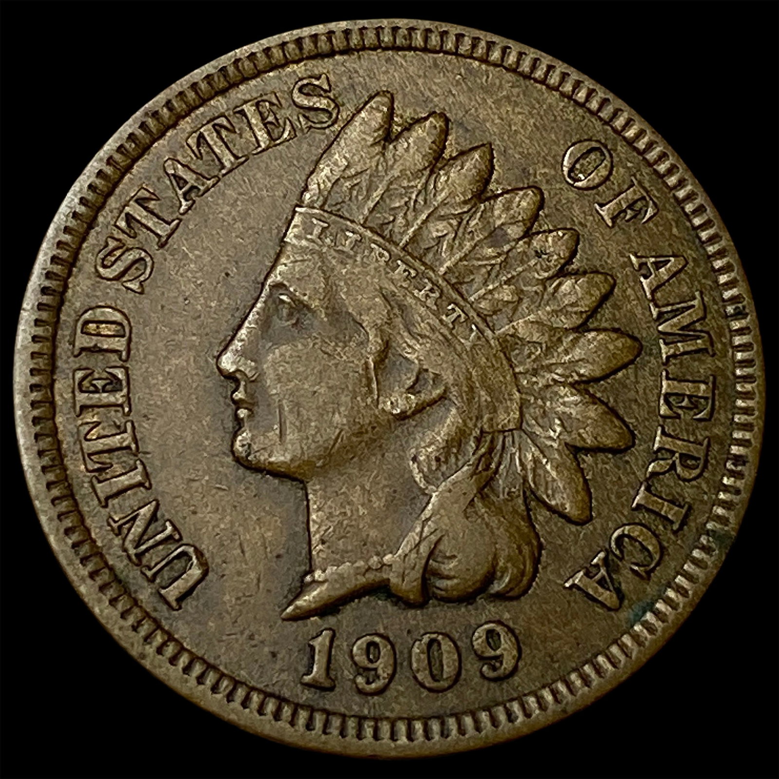 1909-S Indian Head Cent ABOUT UNCIRCULATED (1 of 2)