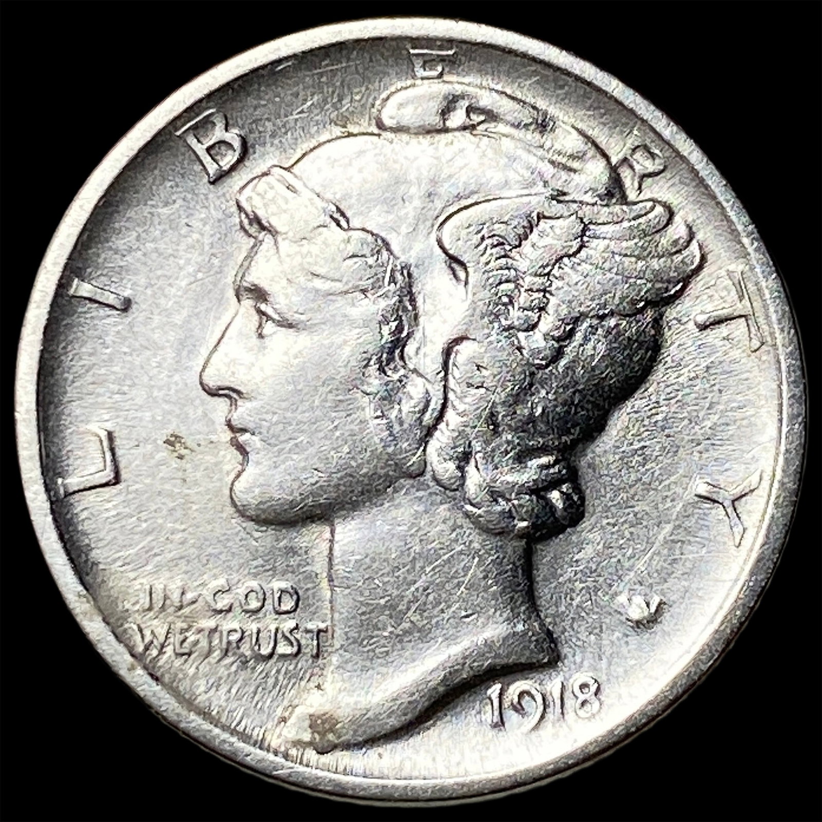 1918-D Silver Mercury Dime CLOSELY UNCIRCULATED (1 of 2)