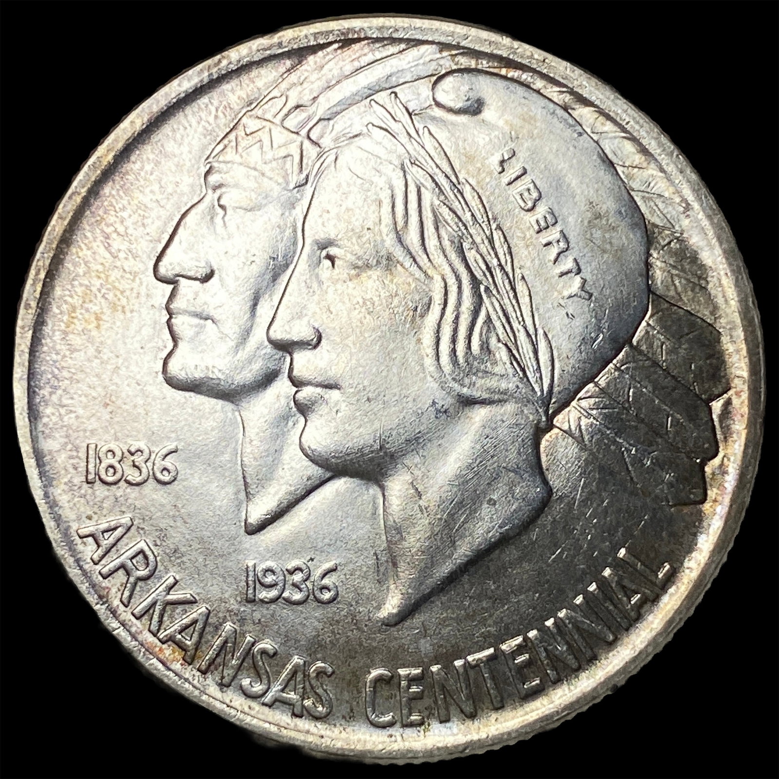 1936 Arkansas Centennial Silver Half Dollar CHOICE BU (1 of 2)
