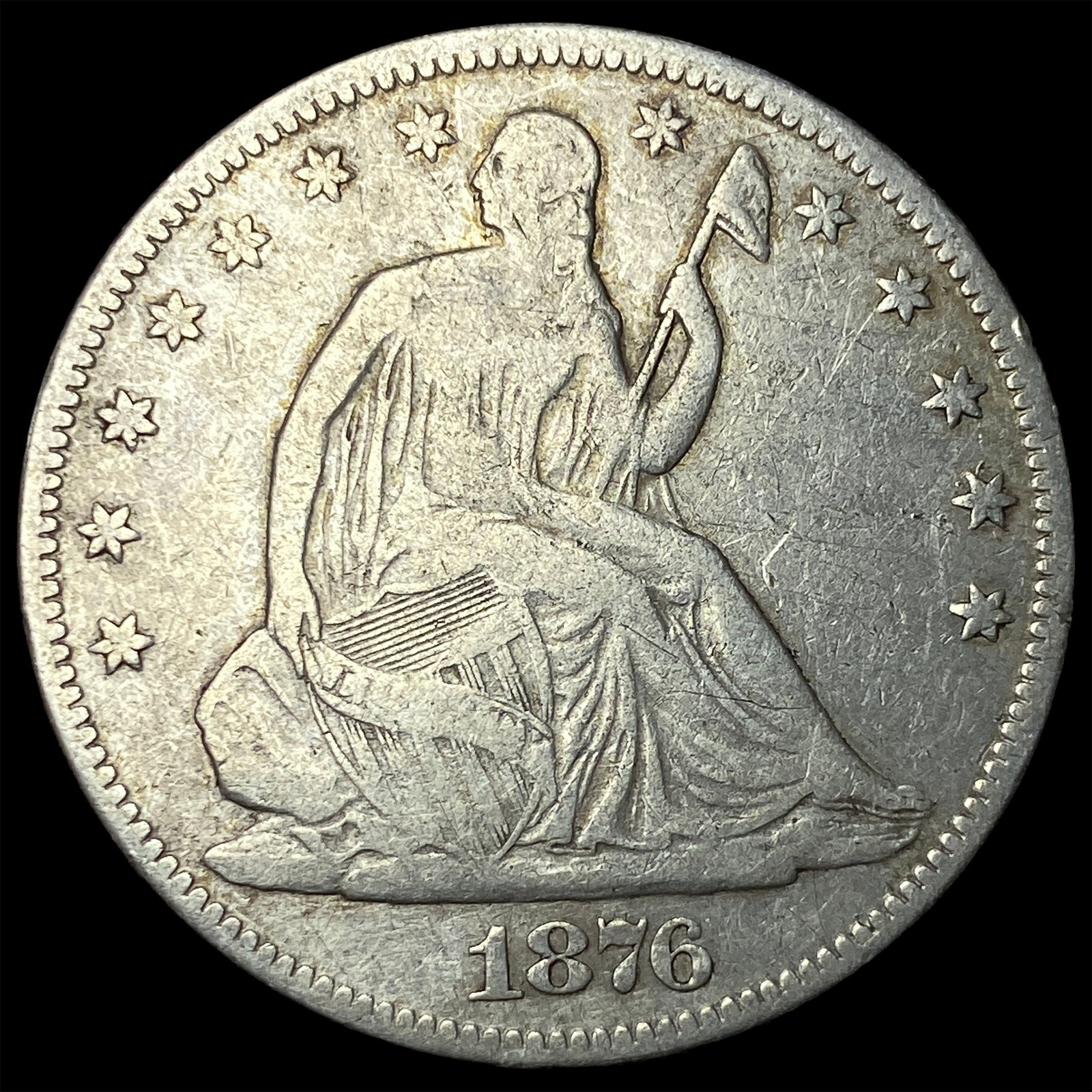 1876 Seated Liberty Half Dollar LIGHTLY CIRCULATED (1 of 2)