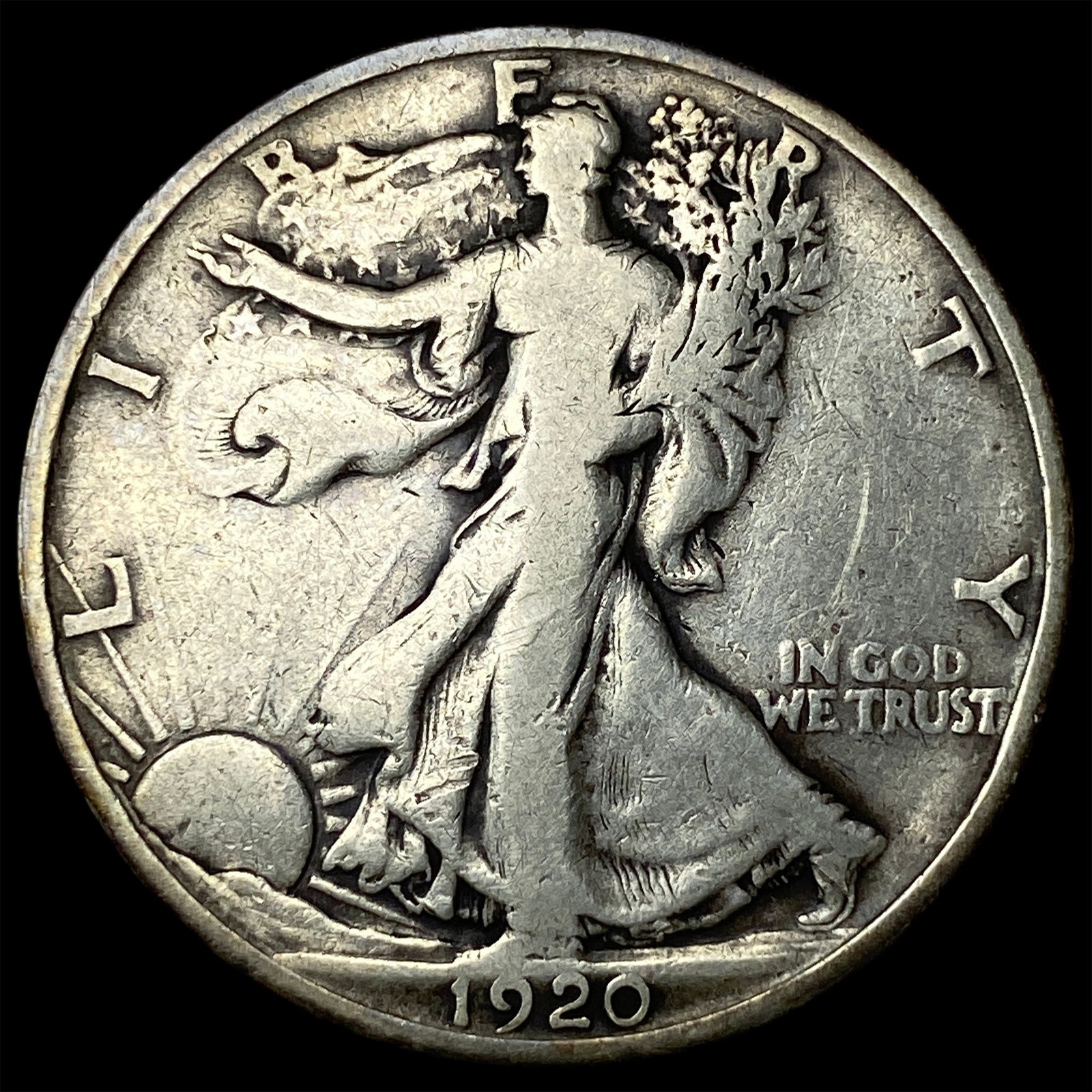 1920 Silver Half Dollar (Walking Liberty) LIGHTLY CIRCULATED (1 of 2)