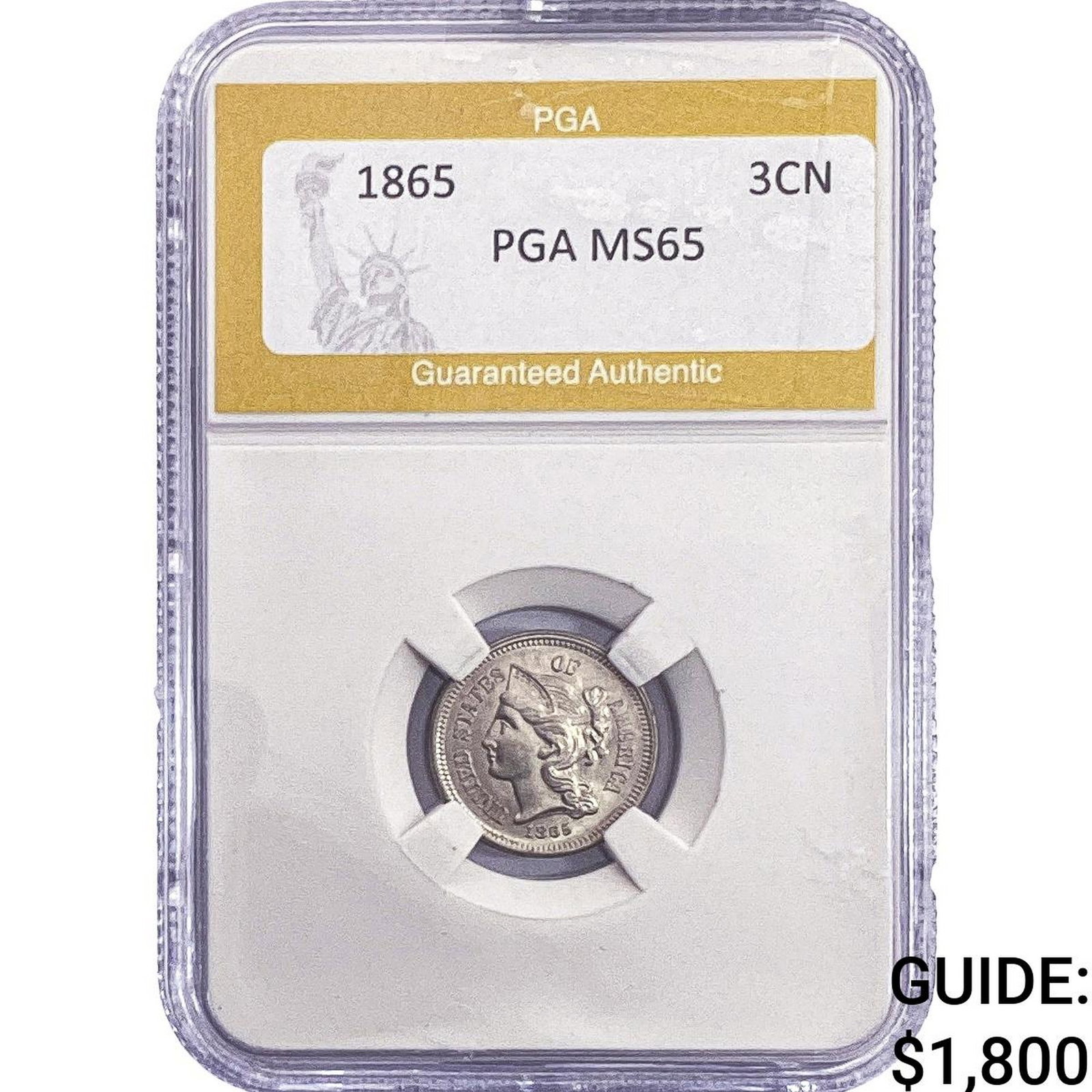 1865 Nickel Three Cent PGA MS65 (1 of 2)
