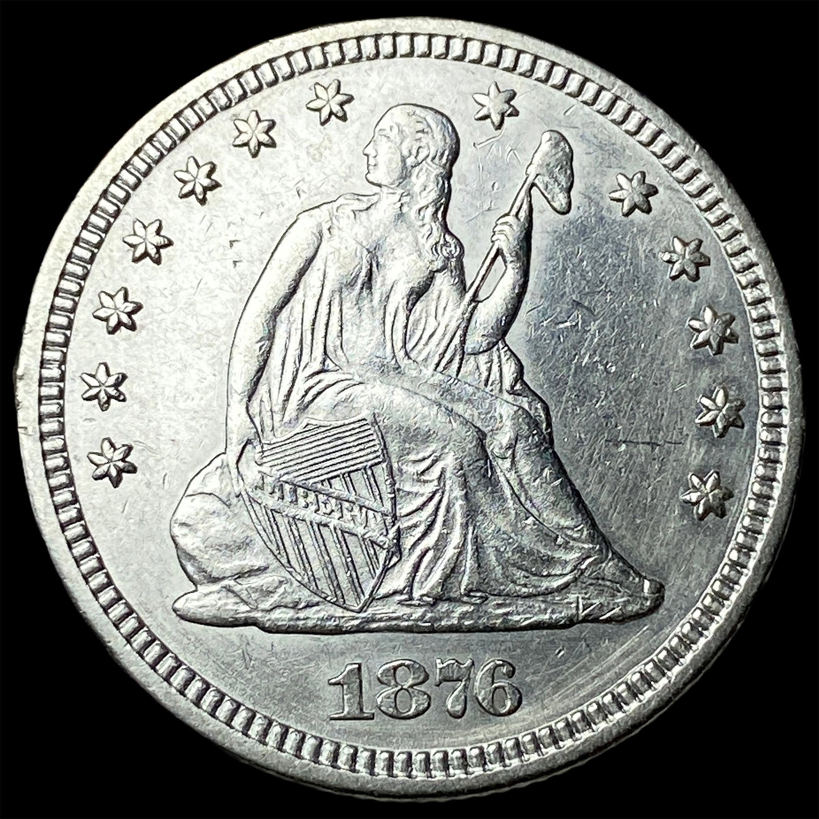 1876 Seated Liberty Quarter CLOSELY UNCIRCULATED (1 of 2)
