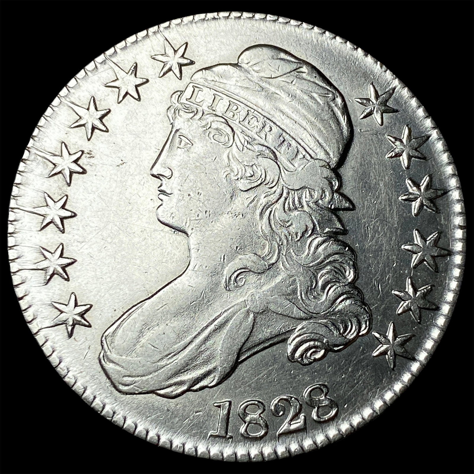 1828 Capped Bust Half Dollar CLOSELY UNCIRCULATED (1 of 2)