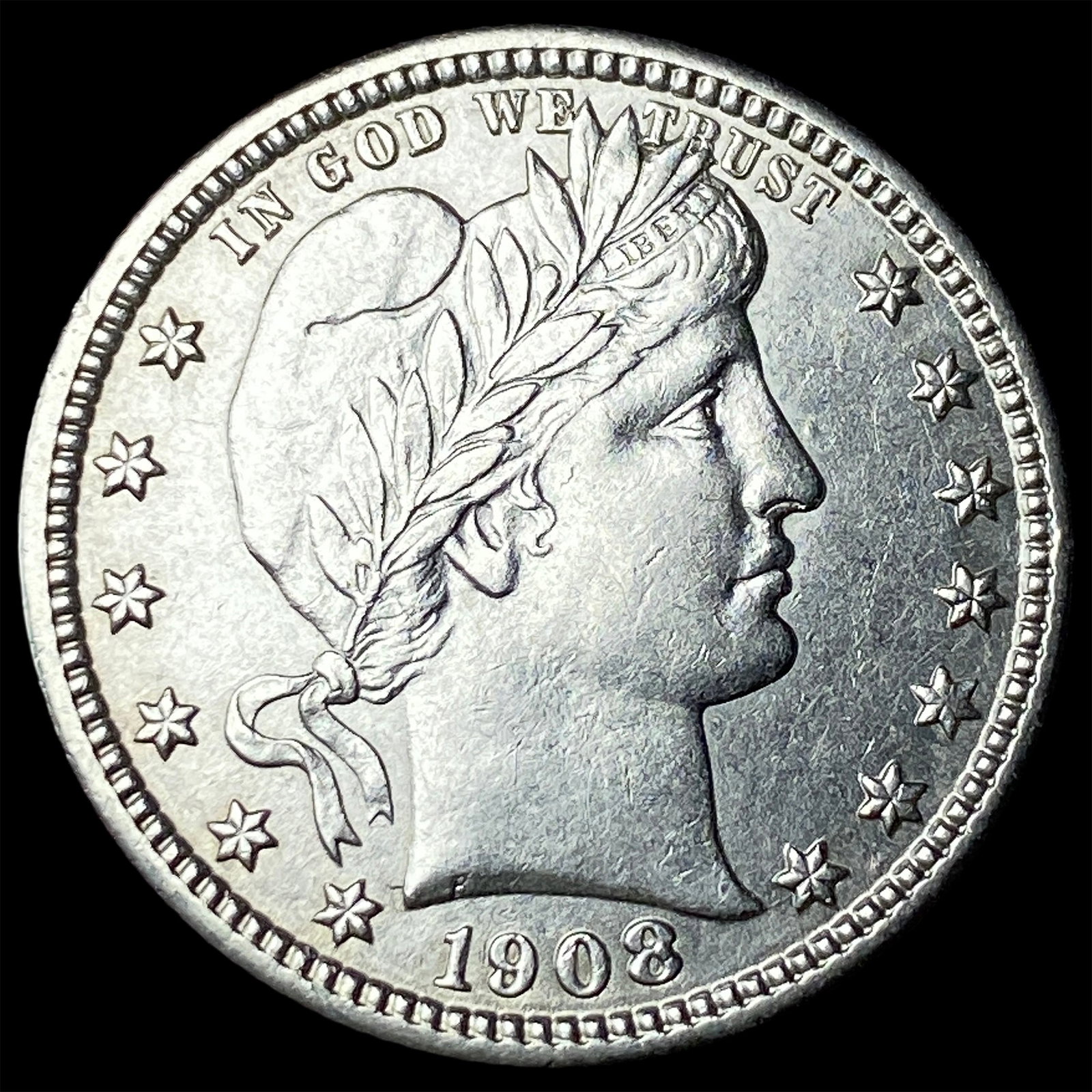 1908-D Silver Barber Quarter CHOICE AU (1 of 2)
